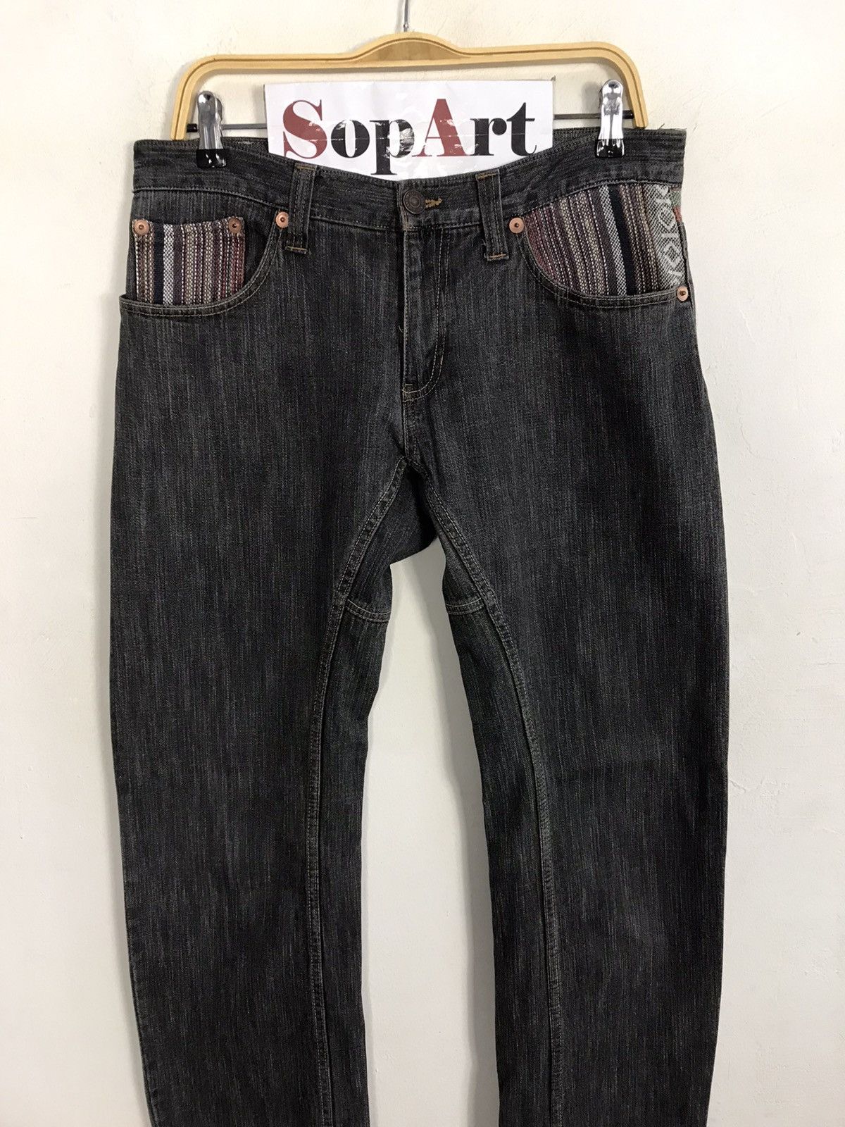 Japanese Brand × Vintage Vintage Hand Tailored Denim Art Pocket Design Size US 34 / EU 50 - 3 Thumbnail