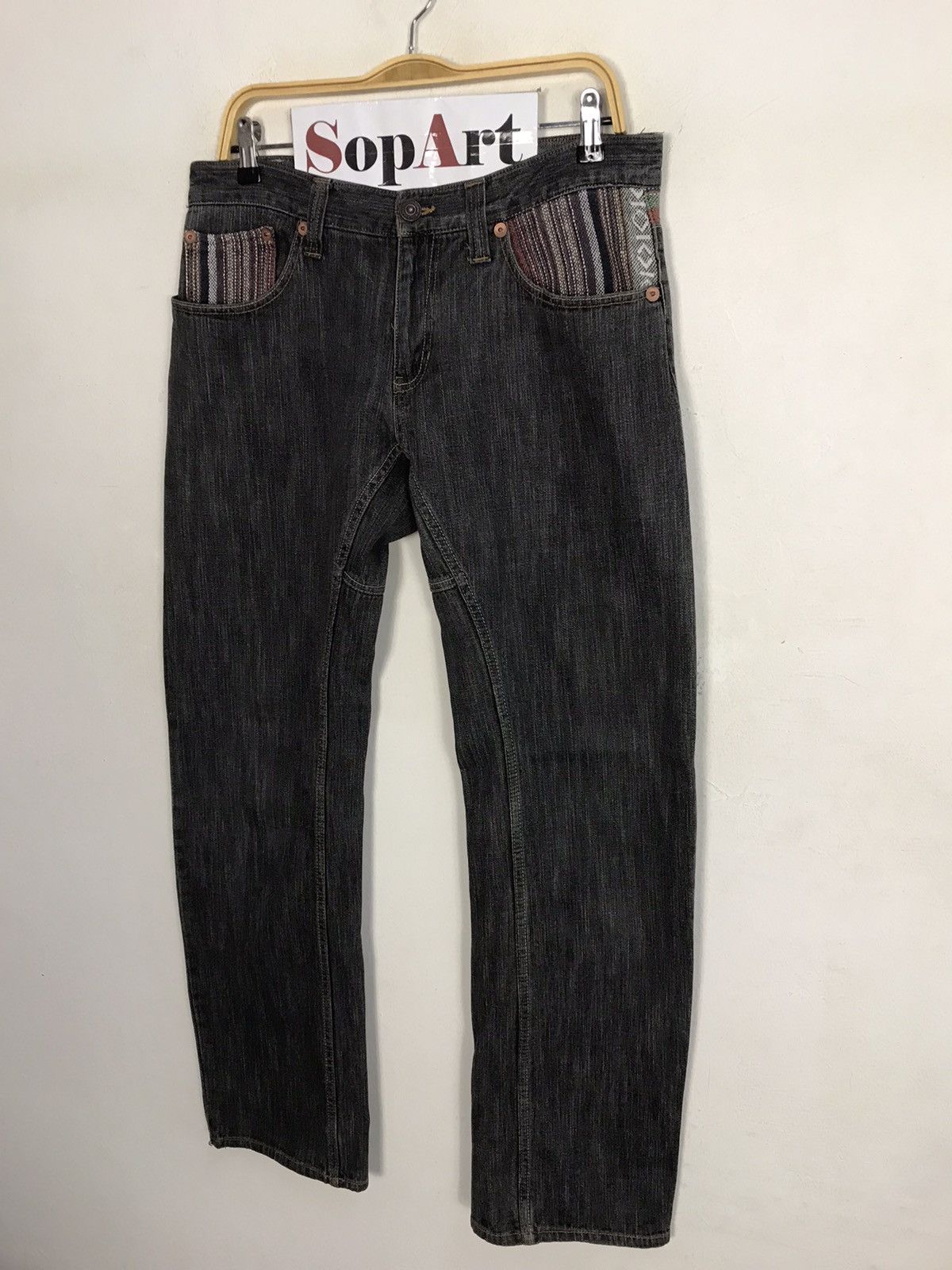 Japanese Brand × Vintage Vintage Hand Tailored Denim Art Pocket Design Size US 34 / EU 50 - 4 Thumbnail
