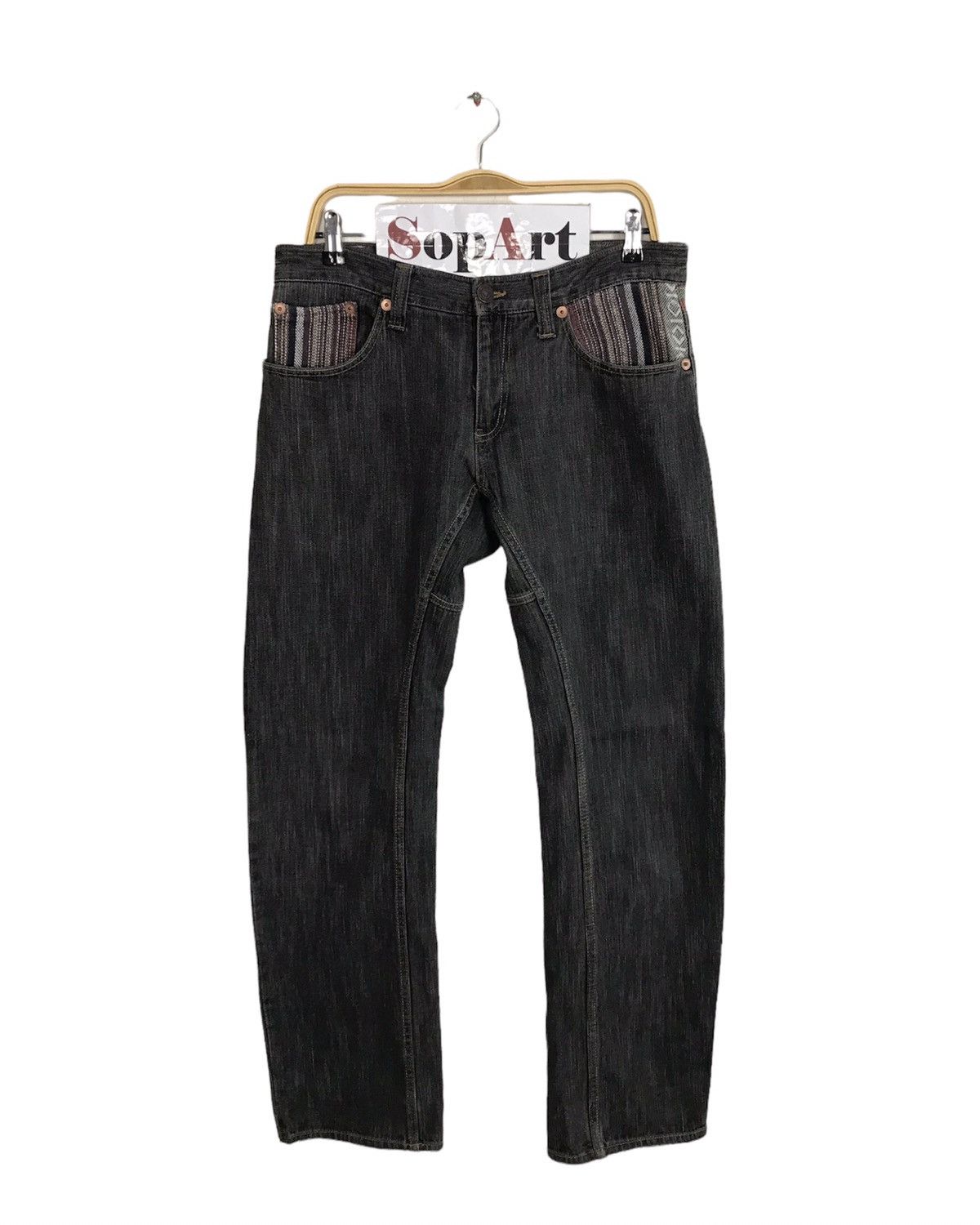 Japanese Brand × Vintage Vintage Hand Tailored Denim Art Pocket Design Size US 34 / EU 50 - 1 Thumbnail