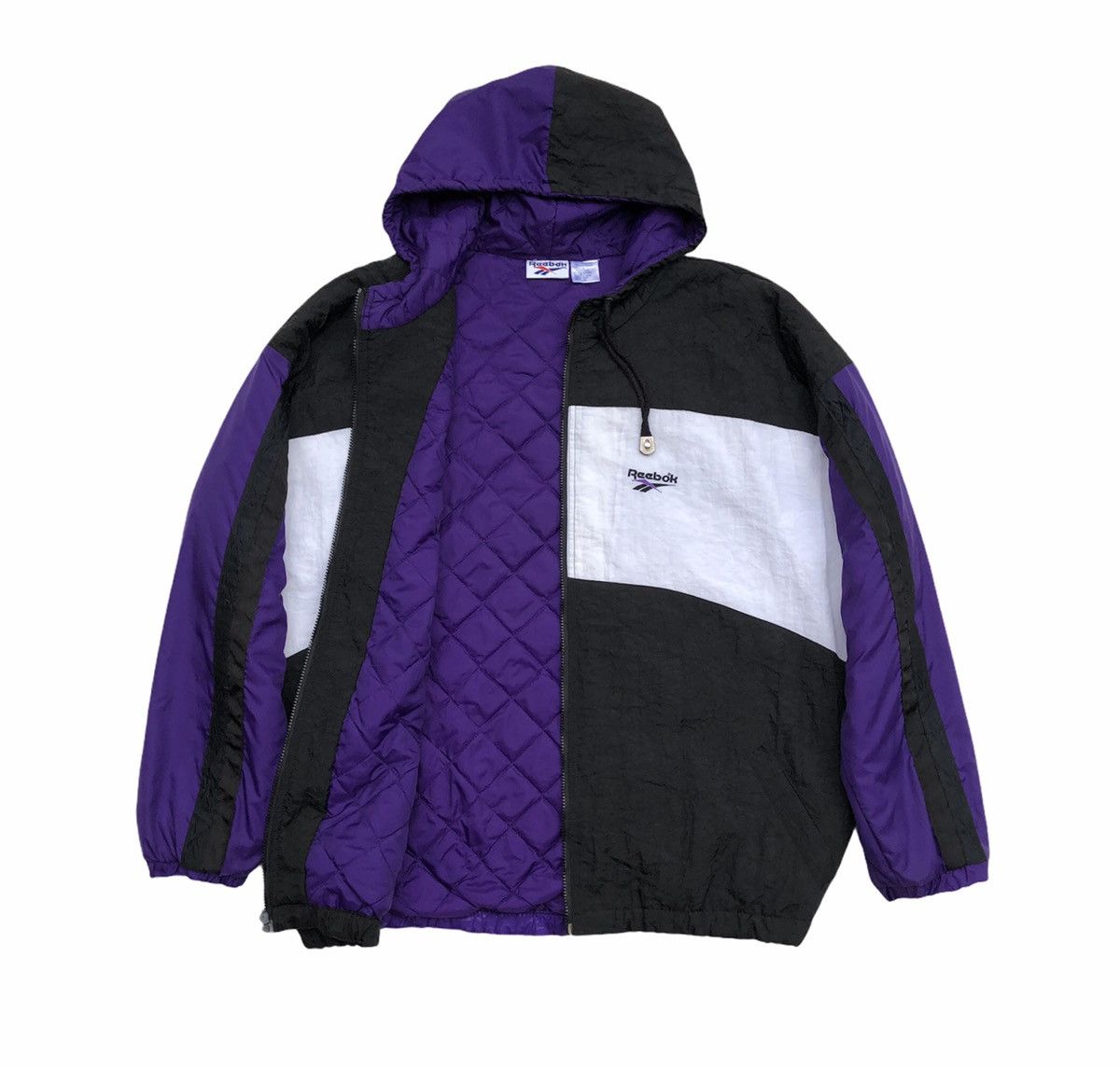 Reebok Vintage 90s Reebok Colour Block Quilted Windbreaker Jacket Size US XL / EU 56 / 4 - 2 Thumbnail