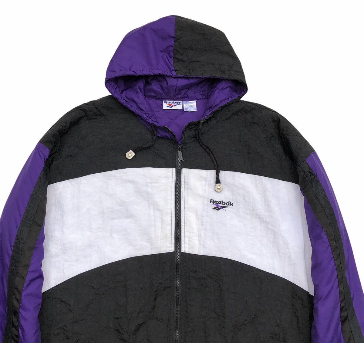 Reebok Vintage 90s Reebok Colour Block Quilted Windbreaker Jacket Size US XL / EU 56 / 4 - 3 Thumbnail