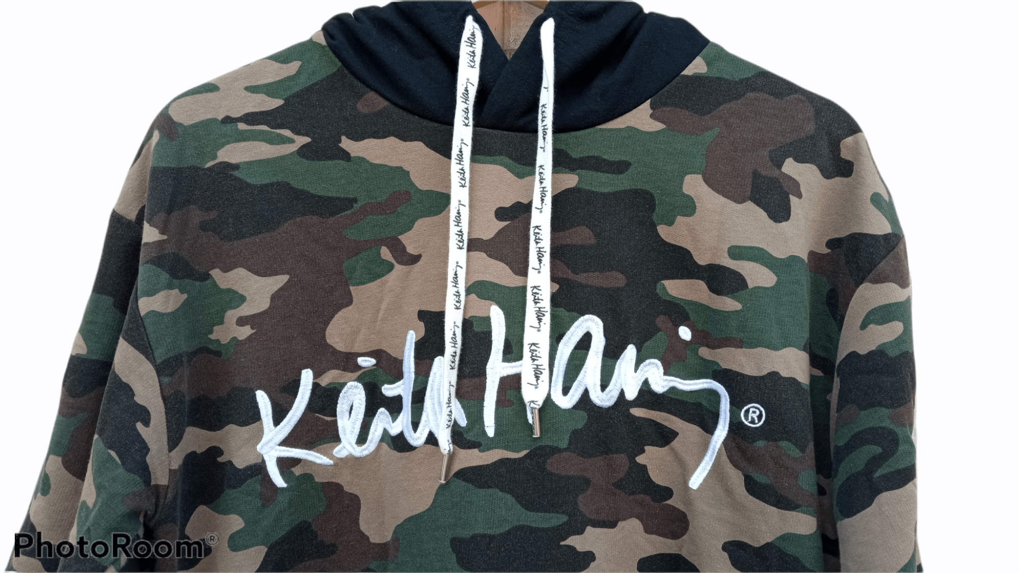 Japanese Brand × Keith Haring × Vintage 🔥🔥Browny x Keith Haring Camo Spellout Big Logo Hoodie Size US M / EU 48-50 / 2 - 12 Thumbnail