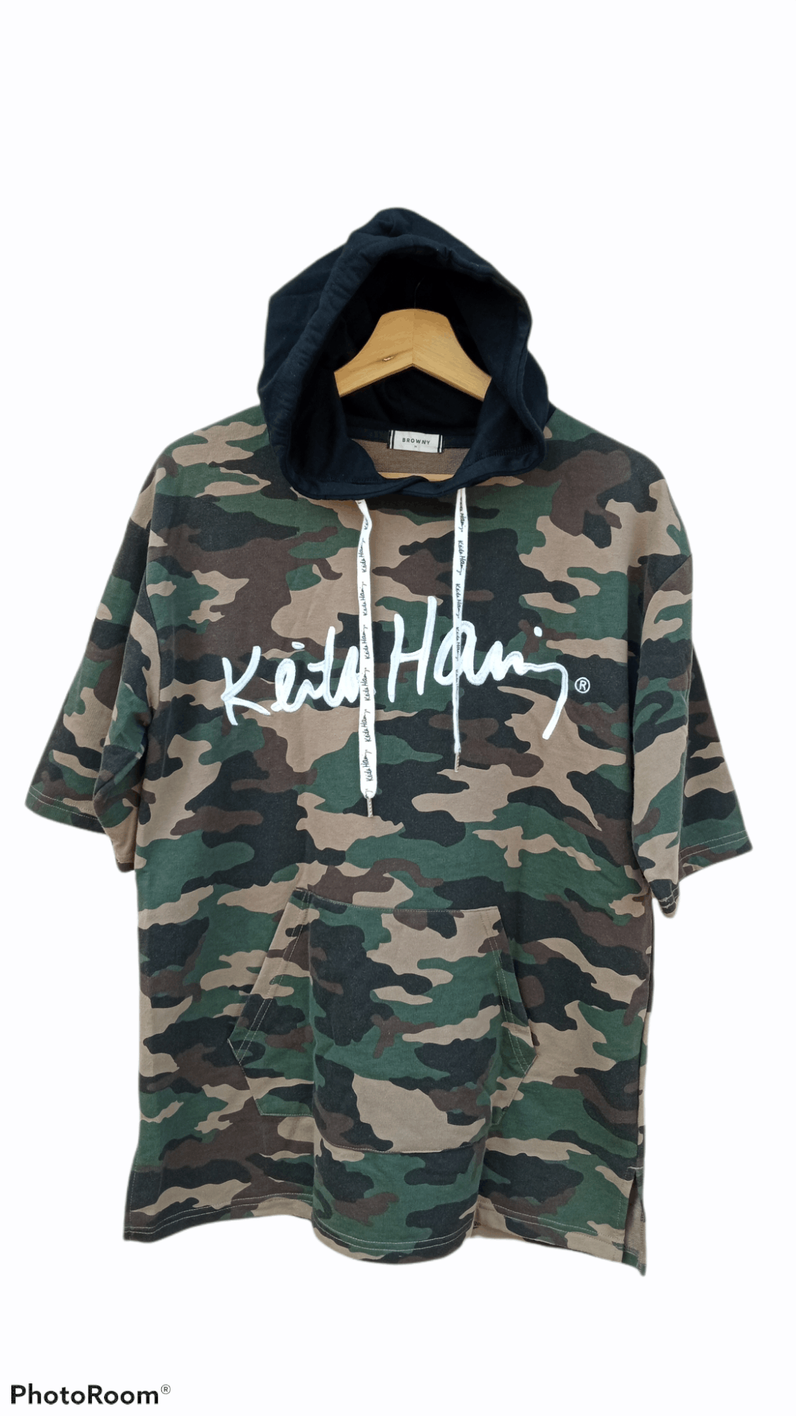Japanese Brand × Keith Haring × Vintage 🔥🔥Browny x Keith Haring Camo Spellout Big Logo Hoodie Size US M / EU 48-50 / 2 - 15 Thumbnail