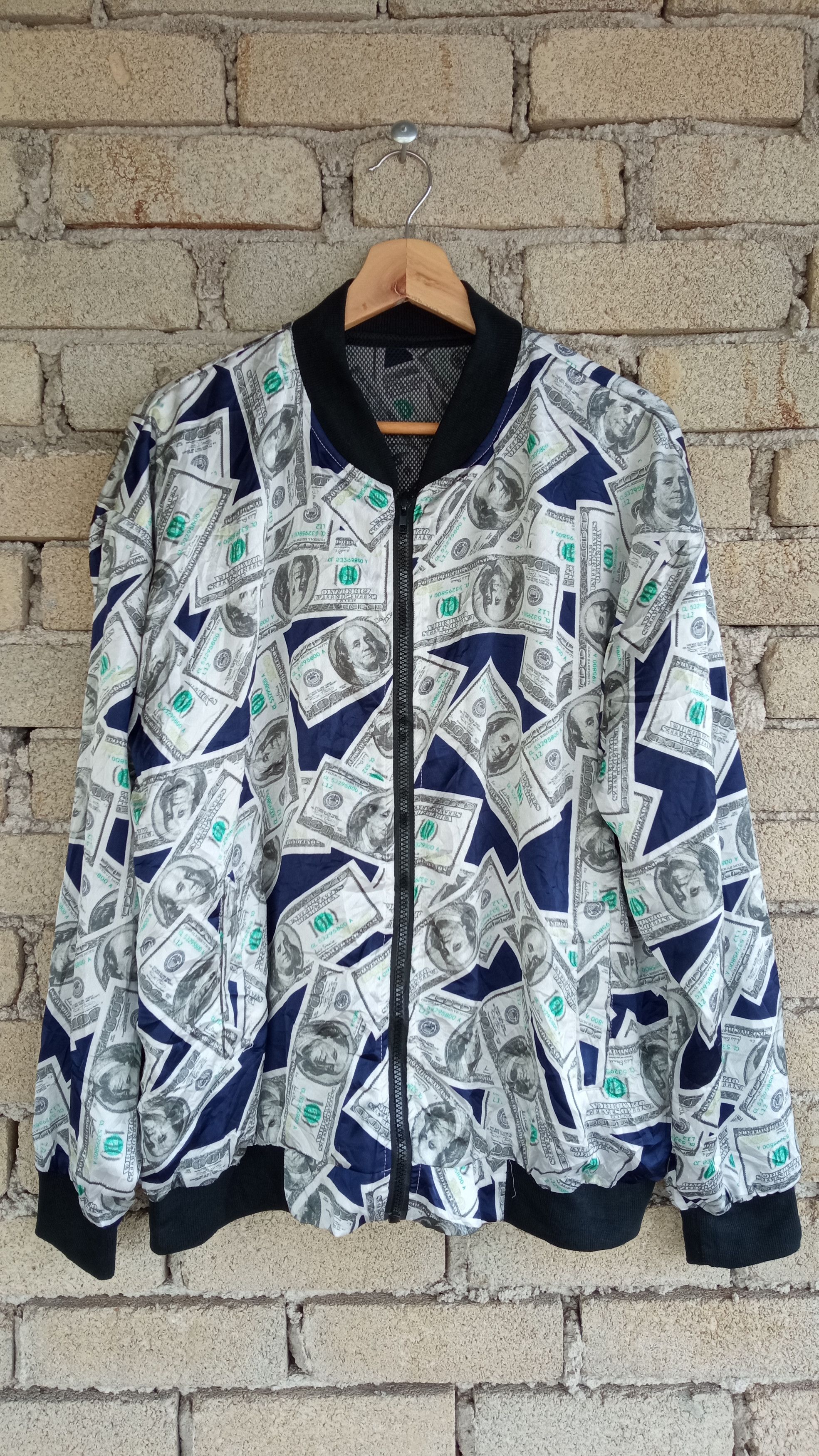 Japanese Brand × Vintage 🔥🔥100 Dollar Bill All Over Full Print Light Jacket Size US L / EU 52-54 / 3 - 1 Thumbnail