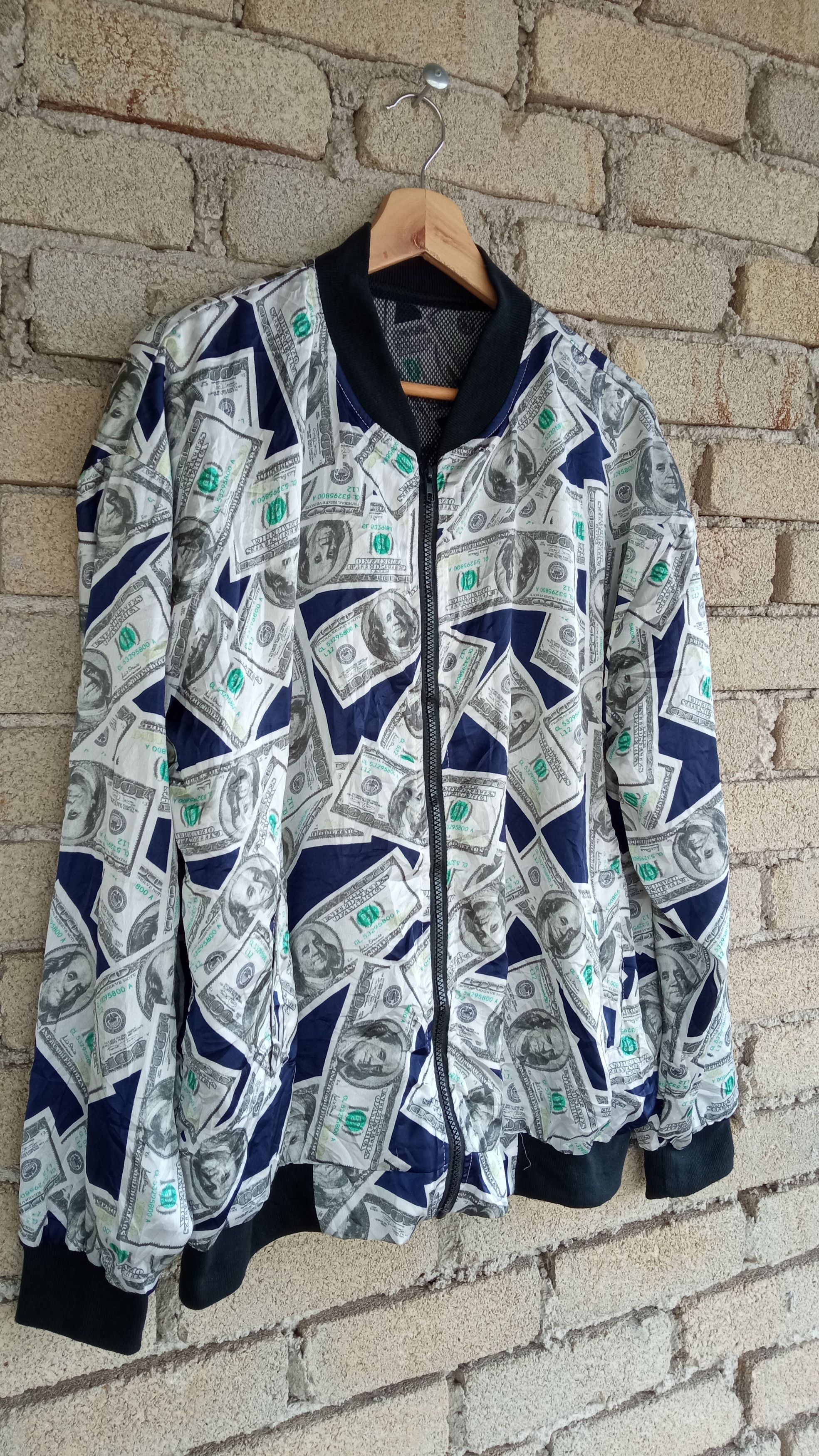 Japanese Brand × Vintage 🔥🔥100 Dollar Bill All Over Full Print Light Jacket Size US L / EU 52-54 / 3 - 2 Thumbnail