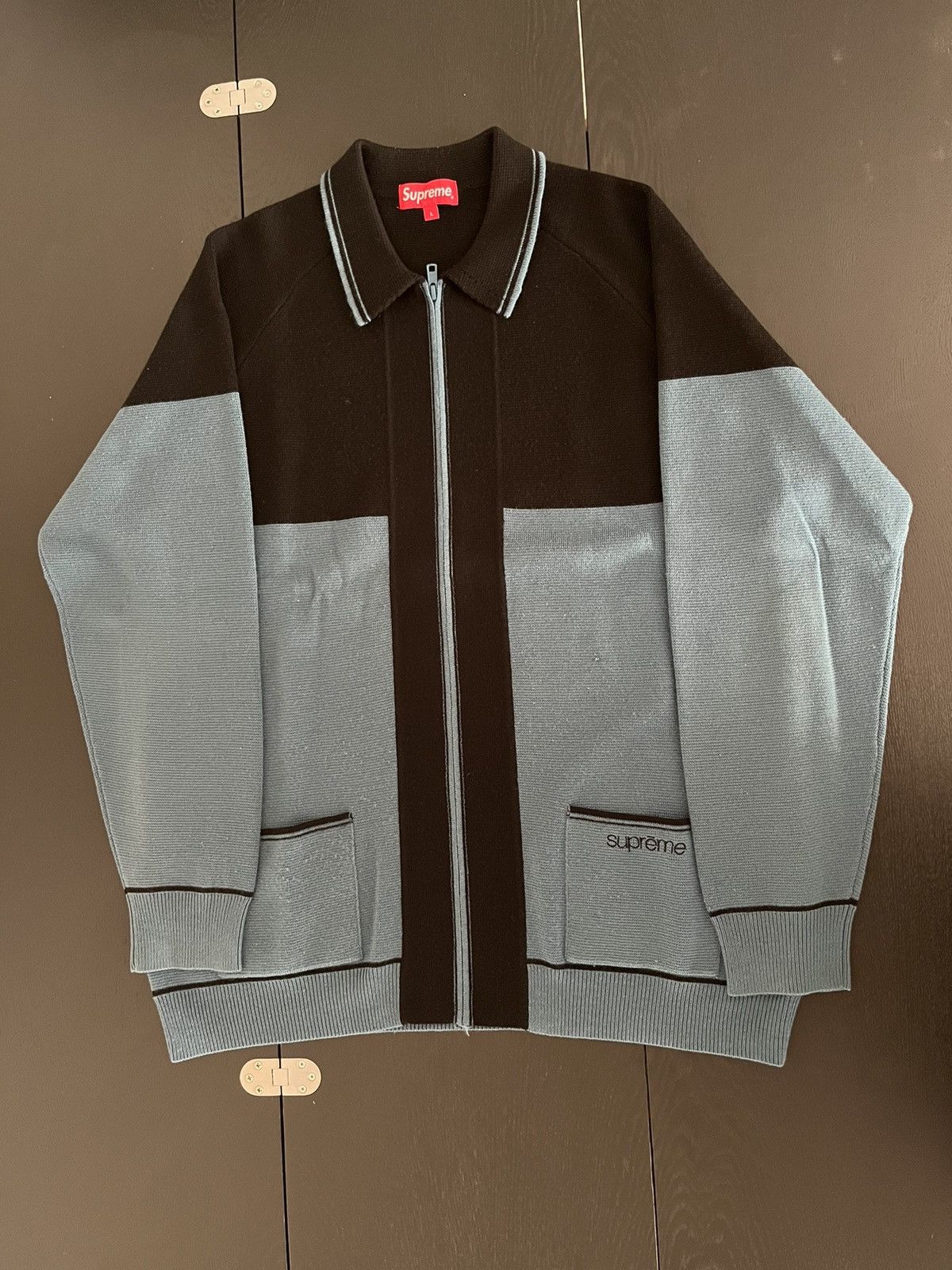 Supreme Supreme Woven Leather Zip Cardigan | Grailed
