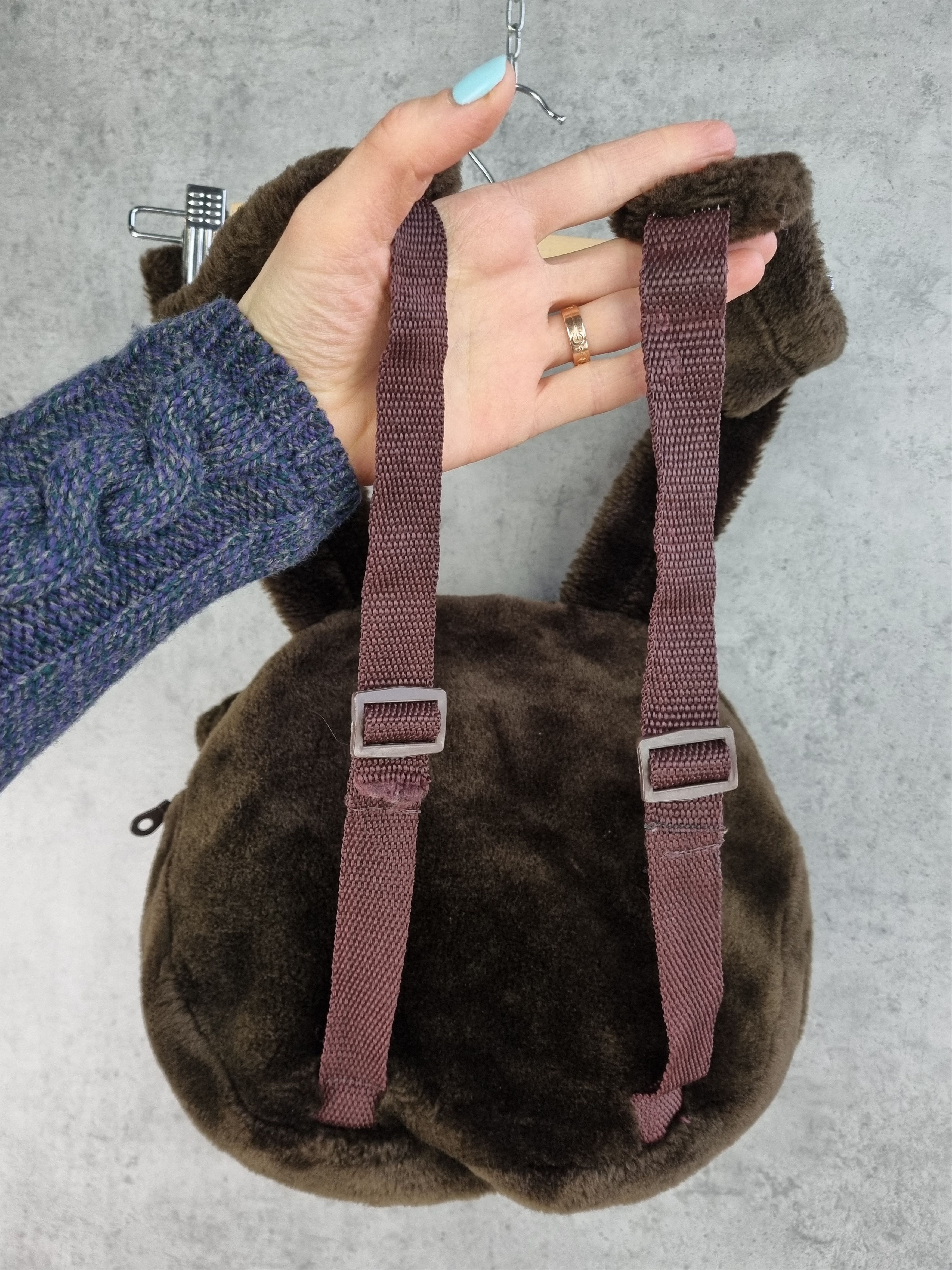 Vintage Unique Fluffy Bear Backpack Size ONE SIZE - 6 Thumbnail