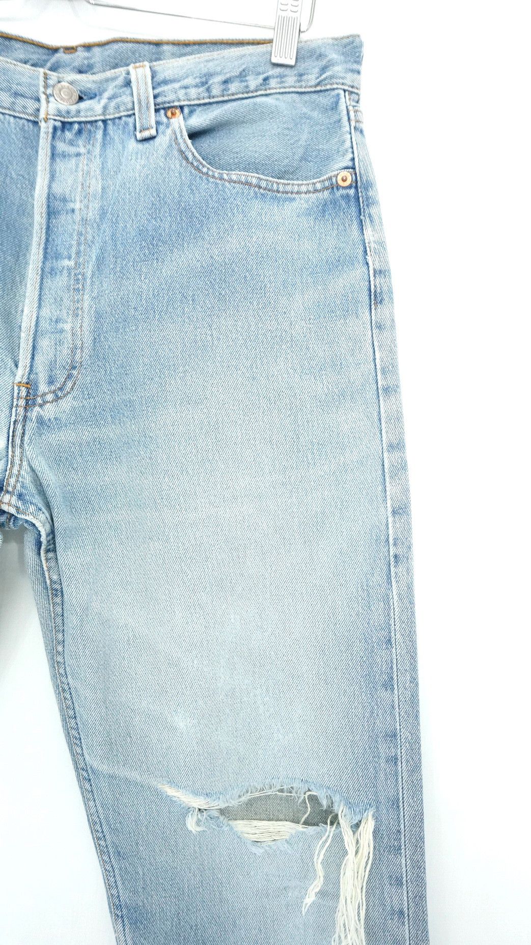 Levi's Vintage Clothing Levi's 501 Vintage 90s Distressed Irregular Jeans LF16 Size US 33 - 4 Thumbnail