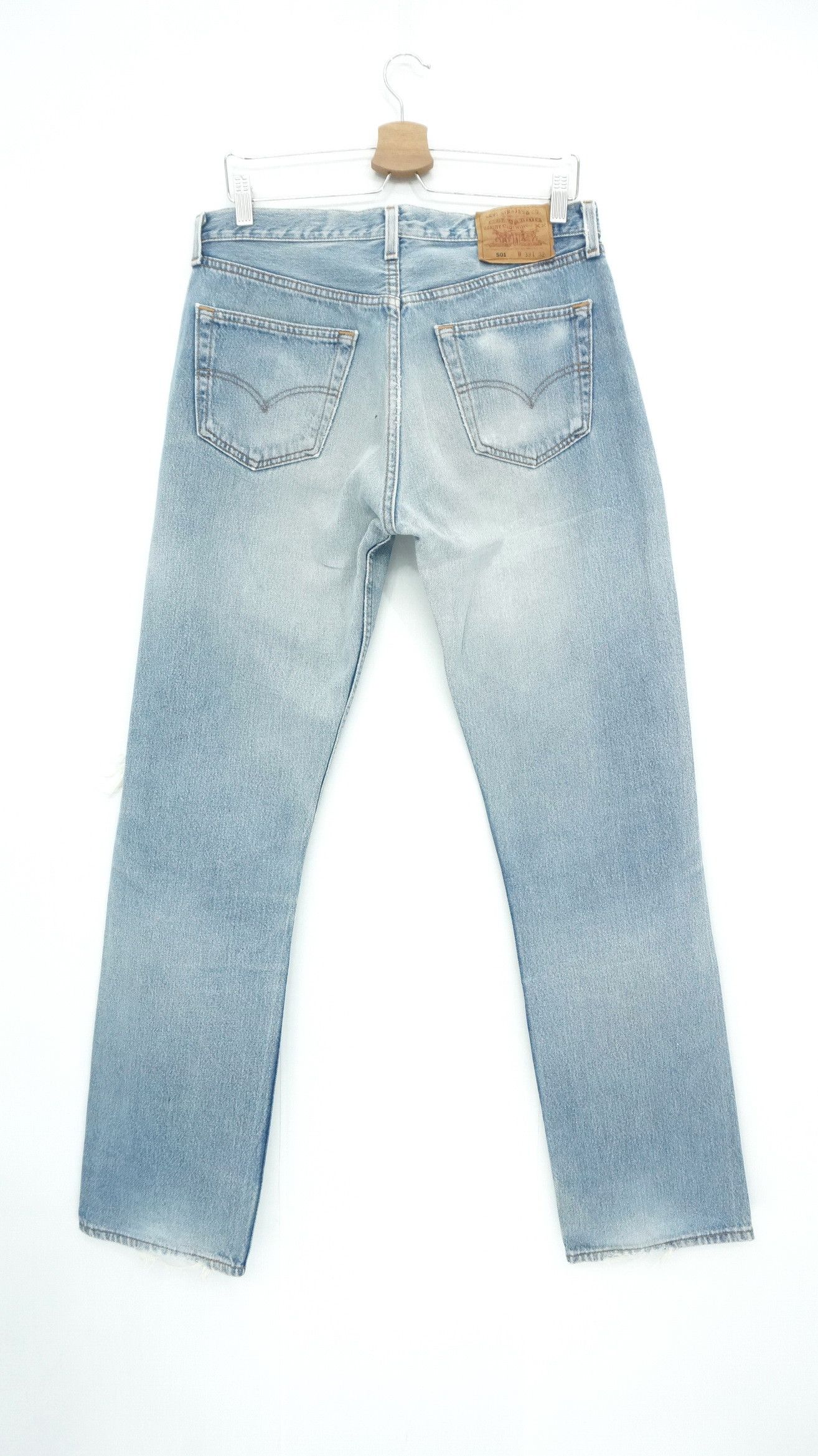 Levi's Vintage Clothing Levi's 501 Vintage 90s Distressed Irregular Jeans LF16 Size US 33 - 2 Thumbnail