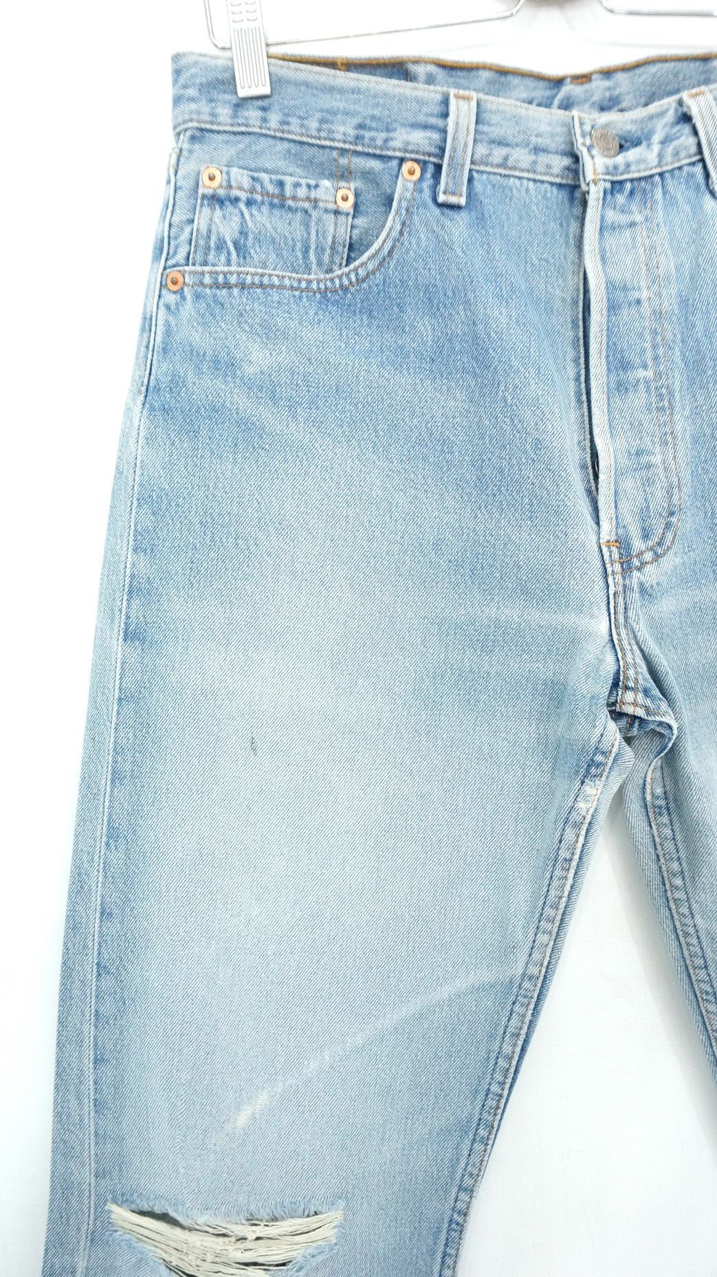 Levi's Vintage Clothing Levi's 501 Vintage 90s Distressed Irregular Jeans LF16 Size US 33 - 3 Thumbnail