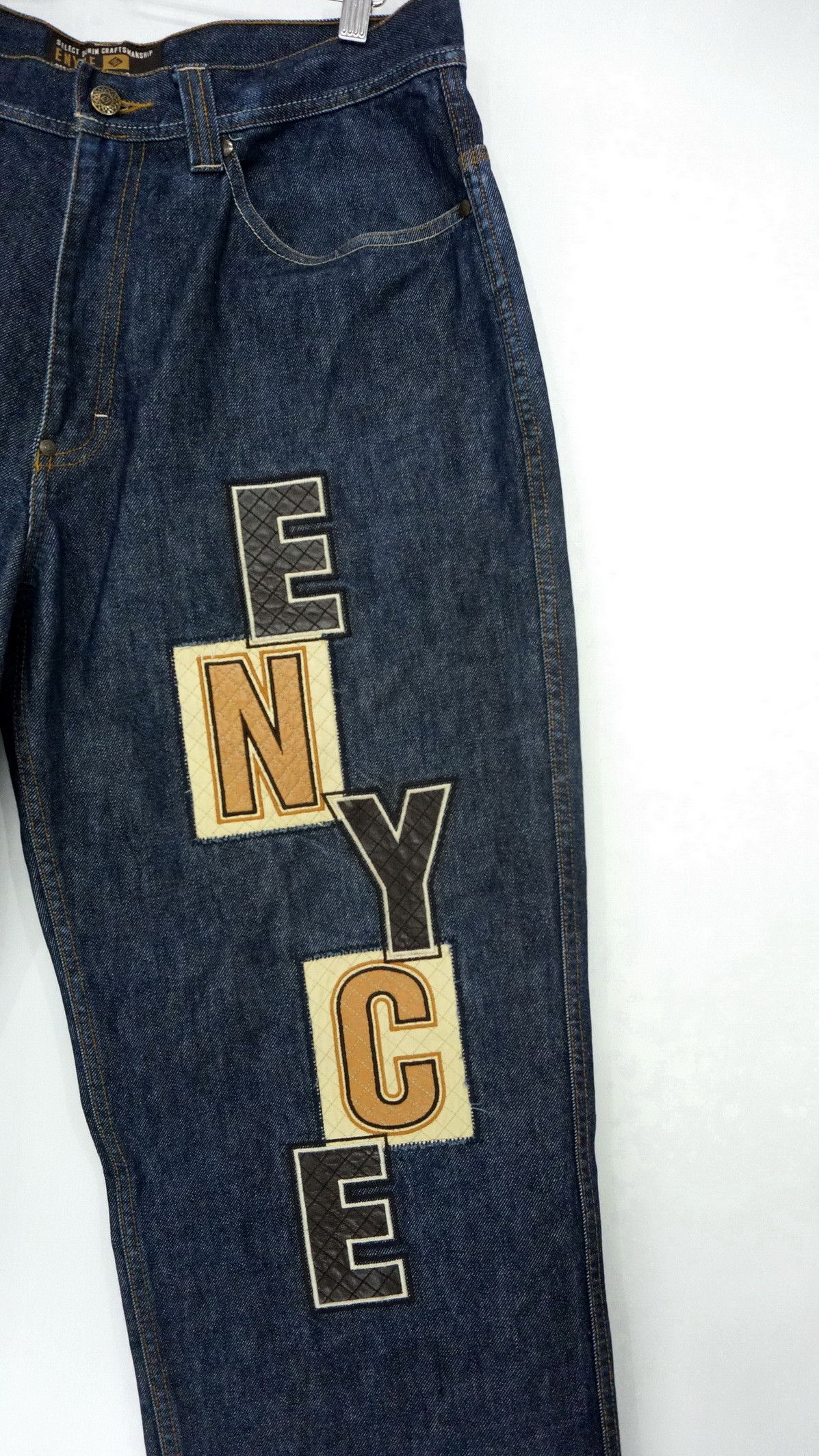 Enyce × JNCO Vintage 90s ENYCE Baggy Hip Hop Spell Out Patch Jeans Size US 34 / EU 50 - 4 Thumbnail
