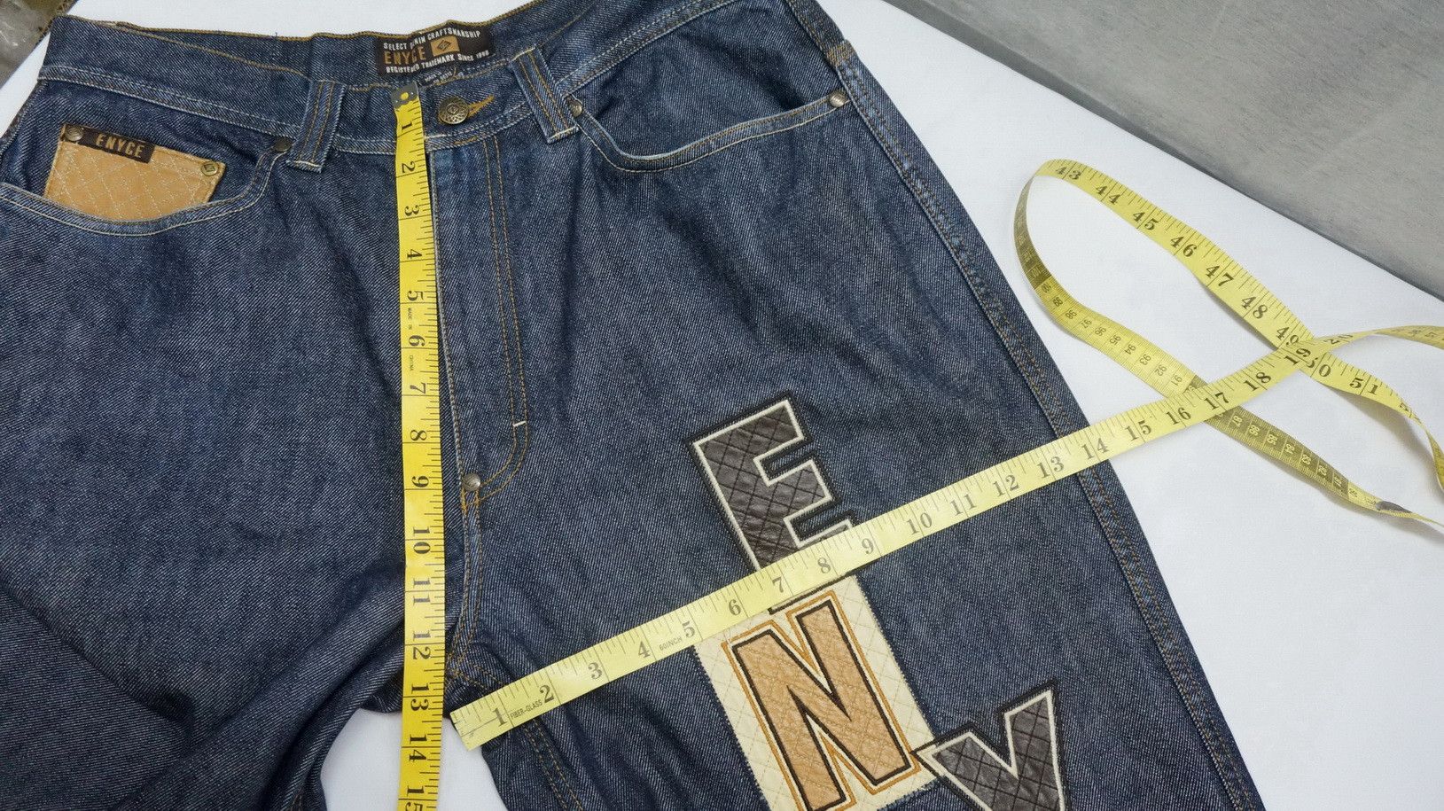 Enyce × JNCO Vintage 90s ENYCE Baggy Hip Hop Spell Out Patch Jeans Size US 34 / EU 50 - 15 Thumbnail