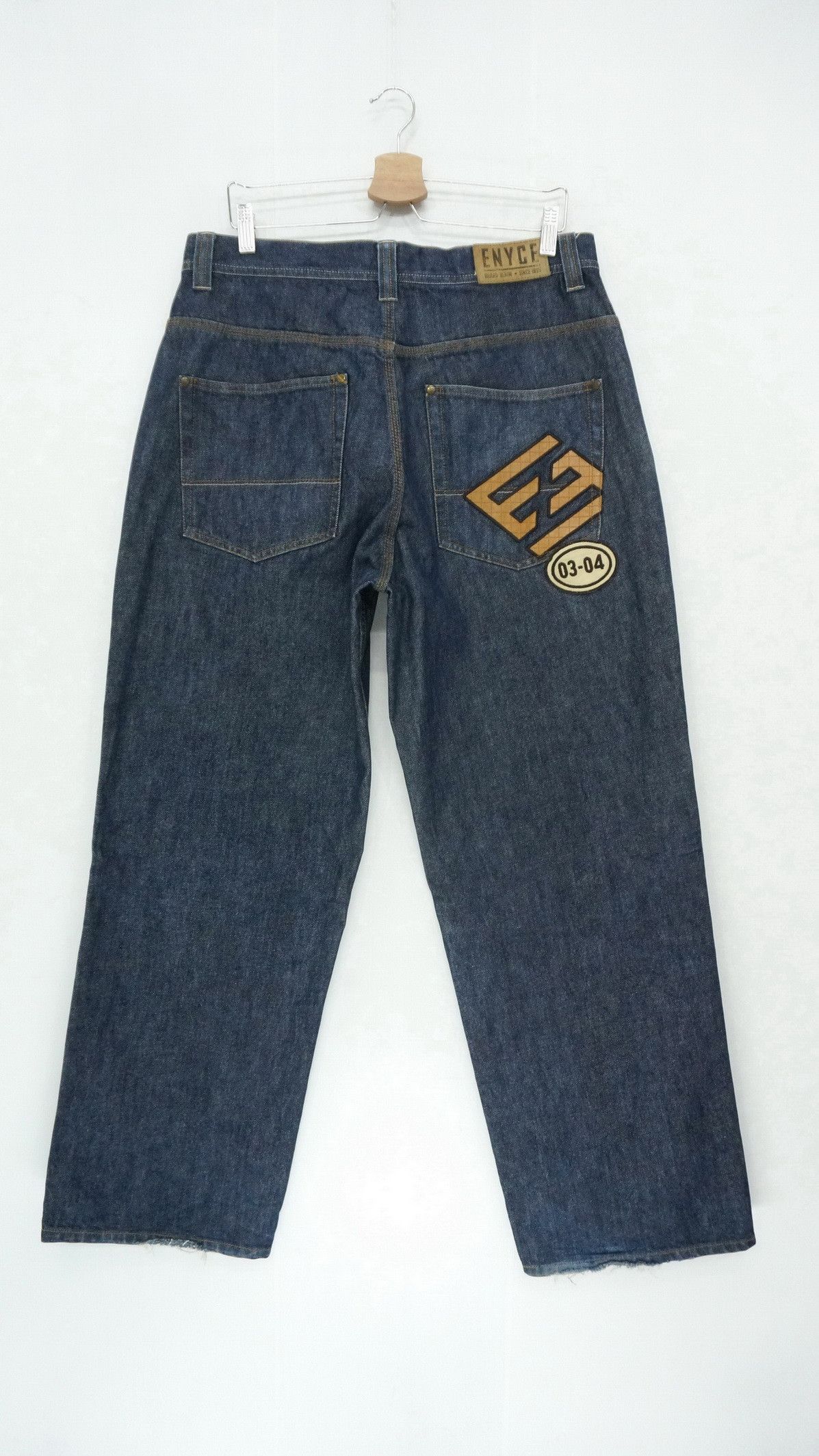 Enyce × JNCO Vintage 90s ENYCE Baggy Hip Hop Spell Out Patch Jeans Size US 34 / EU 50 - 2 Thumbnail