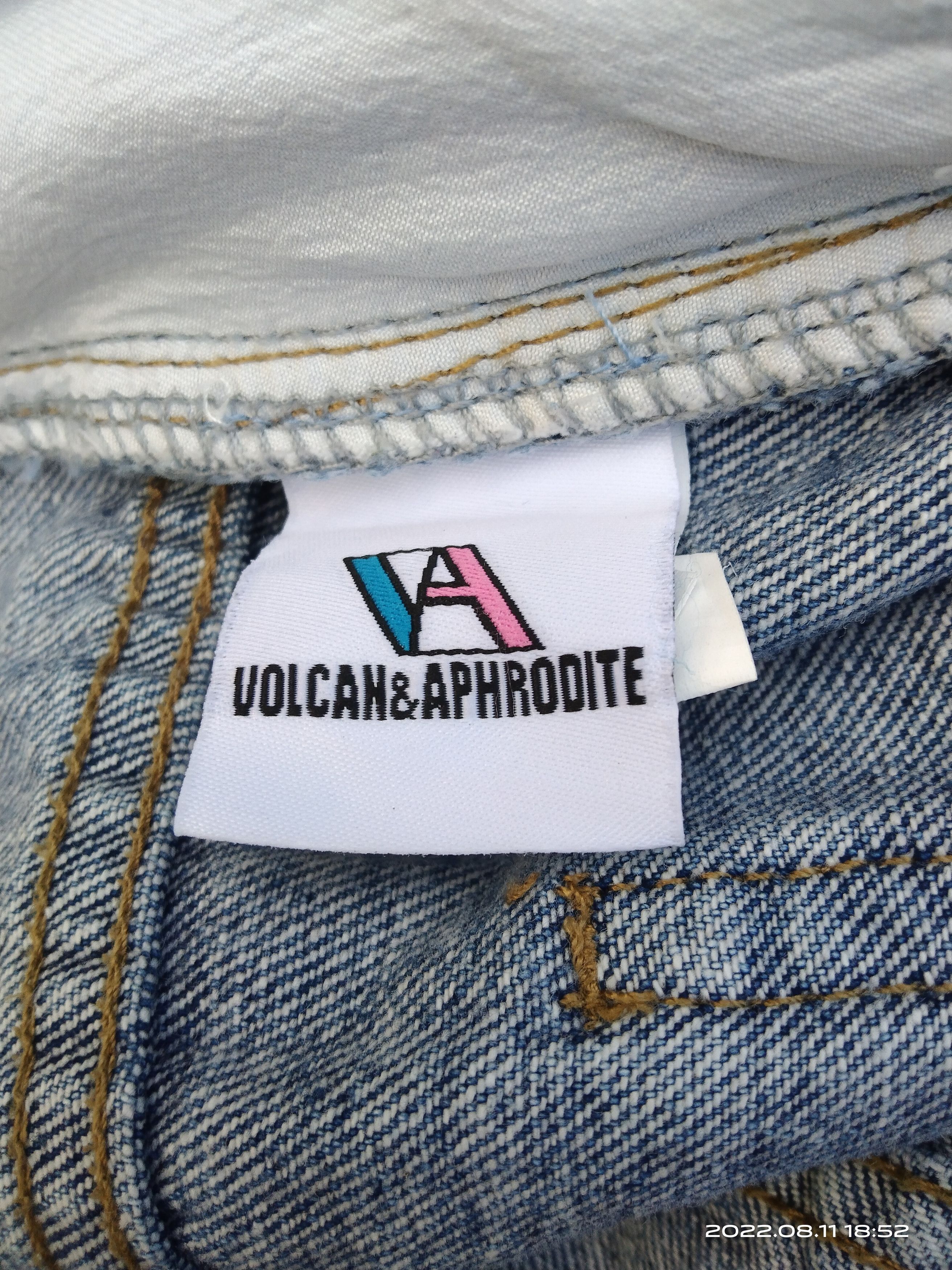 Japanese Brand DiSTRESSED 1 OF 1 ILLUSTRATION VOLCAN&APHRODOTE DENIM PANTS Size US 30 / EU 46 - 8 Thumbnail