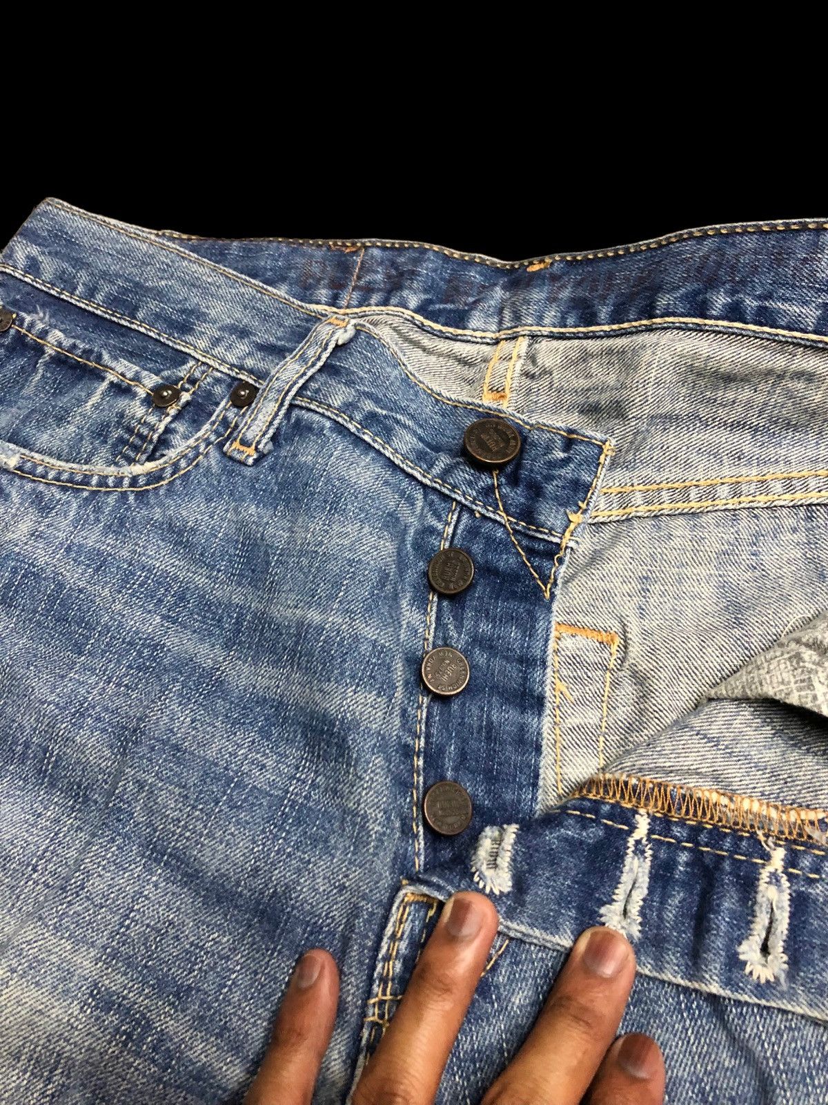 Ruehl No. 925 FLARED⚡️⚡️SLIM BOOT LOW RISE DISTRESSED DENIM Size US 32 / EU 48 - 6 Thumbnail