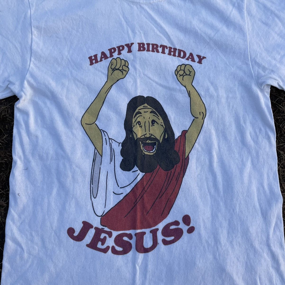 Vintage Vintage Y2K Faded Graphic Tee Religion Jesus Happy Birthday Size US M / EU 48-50 / 2 - 4 Thumbnail