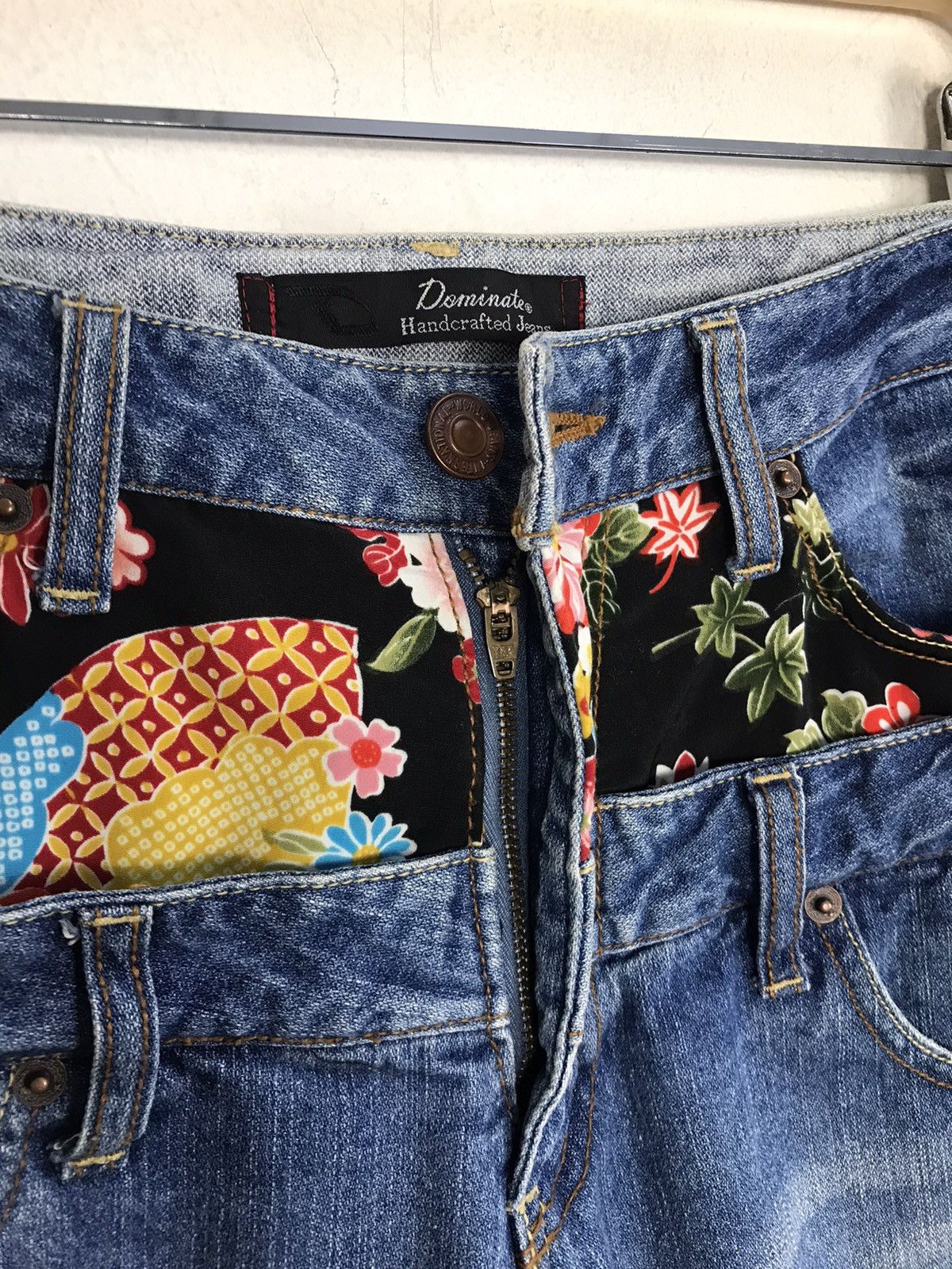 Japanese Brand Vintage Dominate Handcrafted Jeans Flowers Art Design Size US 31 - 8 Thumbnail