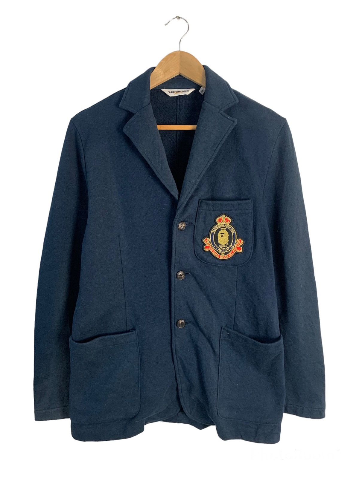 image of Bape A Bathing Ape Busy Works Jacket in Blue, Men's (Size Small)