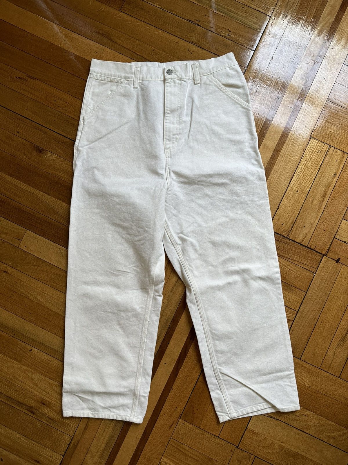 image of Carhartt x Toogood Carpenter Pant in White, Men's (Size 32)