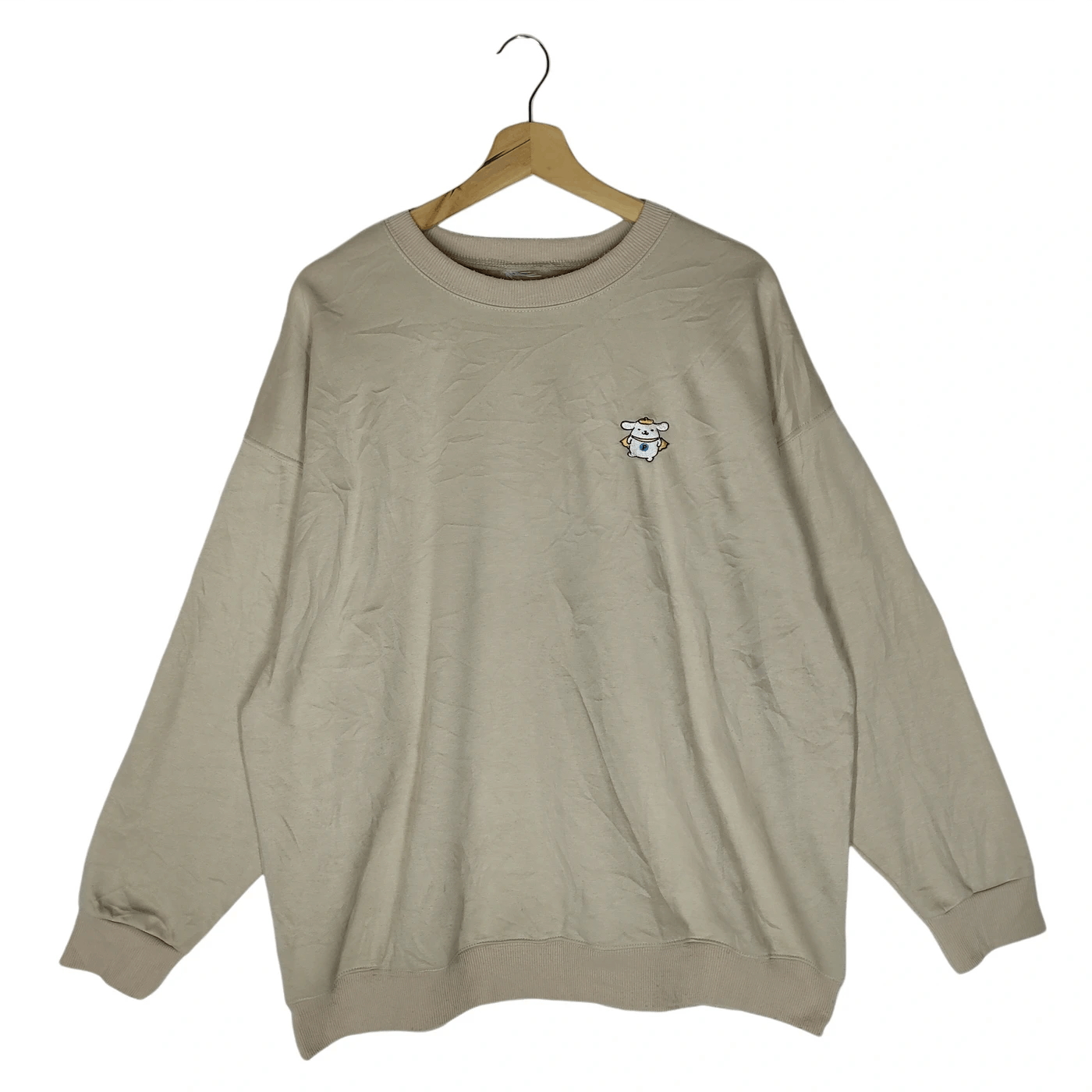 image of Cartoon Network x Character Hero Super Shiro × Sanrio Characters Sweatshirts in Light Brown (Size 2