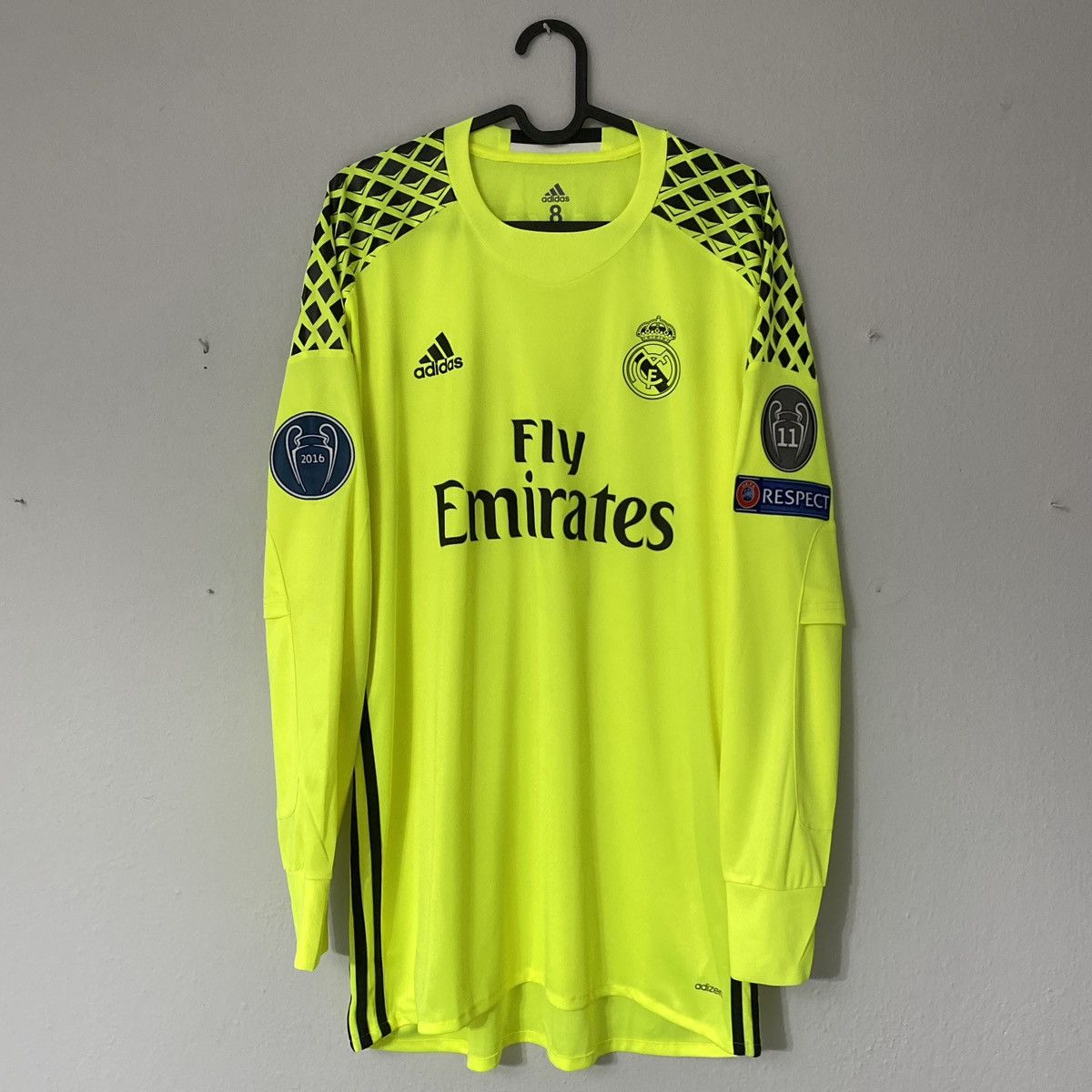 Adidas 2015 2016 GAME ISSUE Real Madrid Navas Home Soccer Jersey Size US L / EU 52-54 / 3 - 4 Thumbnail
