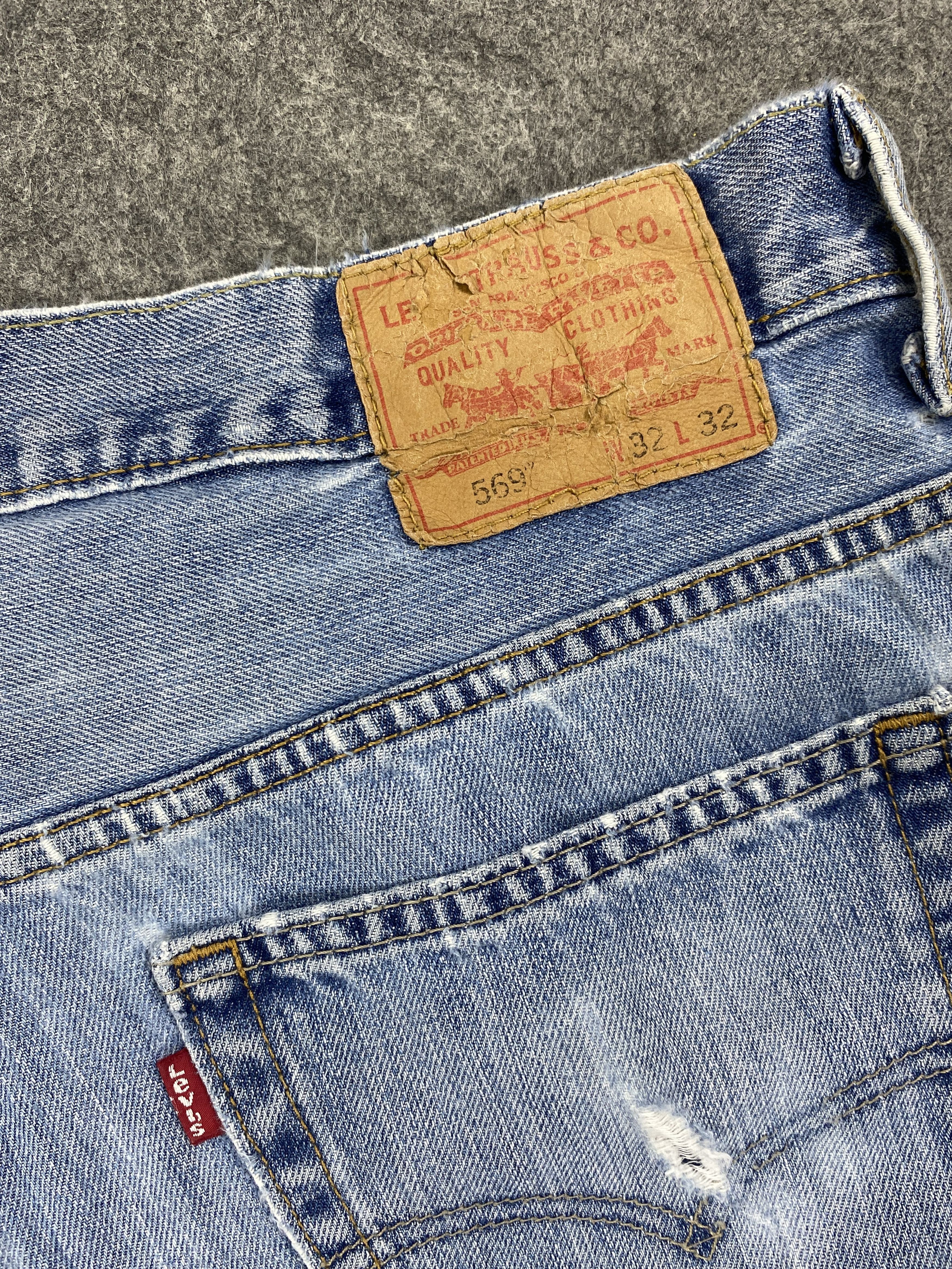 Levi's Mid Blue Levi's 569 Jeans 35x32.5 Denim -JN1944 Size US 35 - 9 Thumbnail