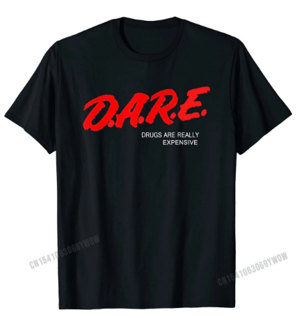 T-Shirt Humoristique Homme "Drugs Are Really Expensive" - Coton Gildan - Noir - Neuf Avec Étiquettes