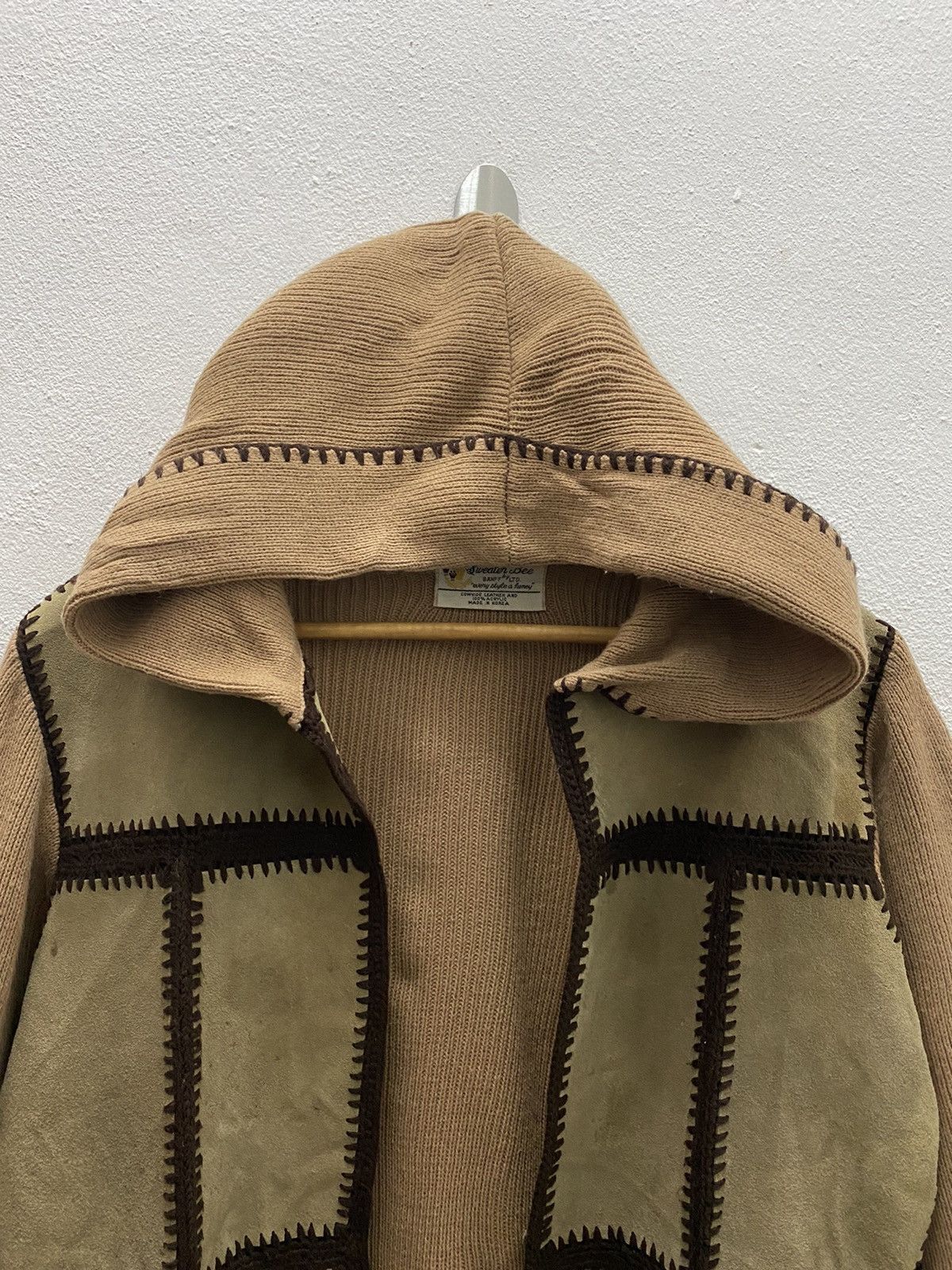 Japanese Brand BANFF SWEATER BEE LEATHER KNITWEAR JACKET Size US L / EU 52-54 / 3 - 3 Thumbnail