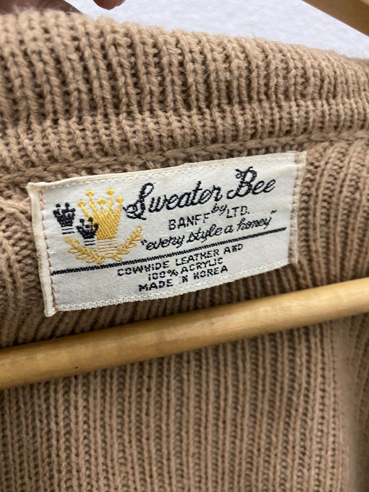 Japanese Brand BANFF SWEATER BEE LEATHER KNITWEAR JACKET Size US L / EU 52-54 / 3 - 9 Thumbnail