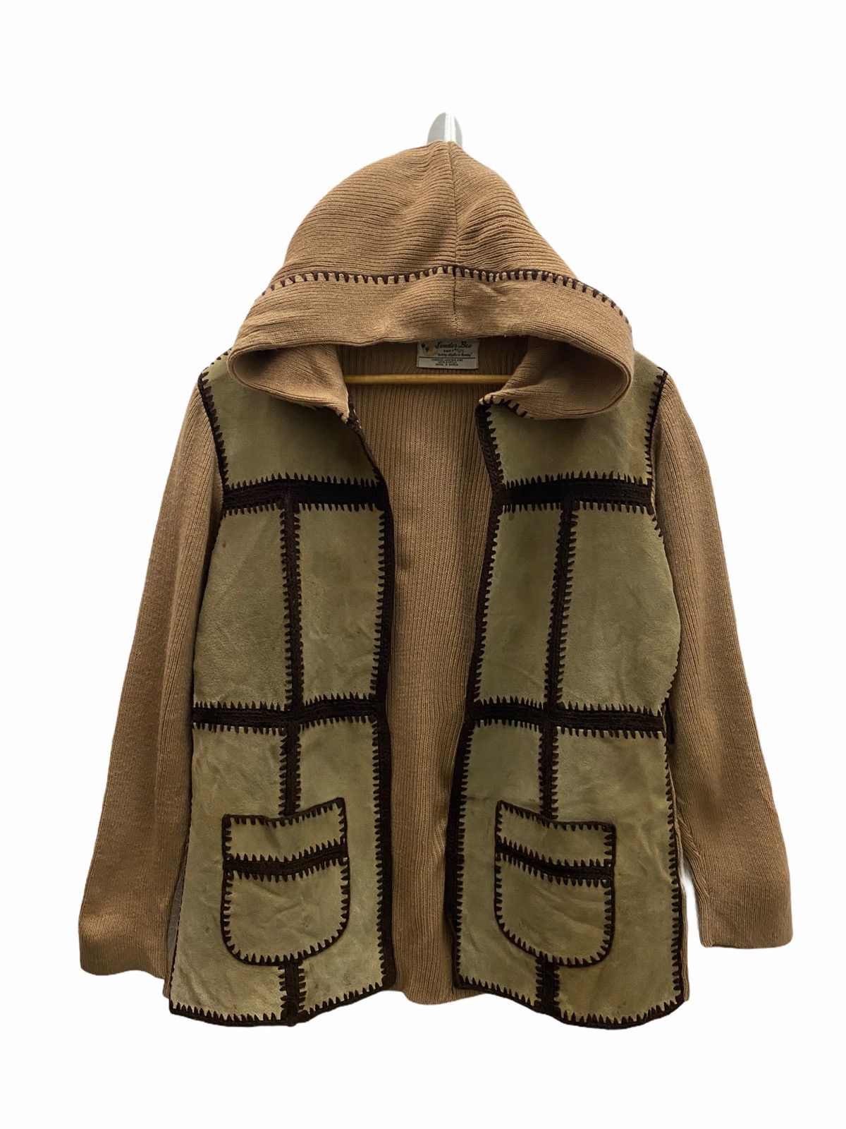 Japanese Brand BANFF SWEATER BEE LEATHER KNITWEAR JACKET Size US L / EU 52-54 / 3 - 1 Thumbnail