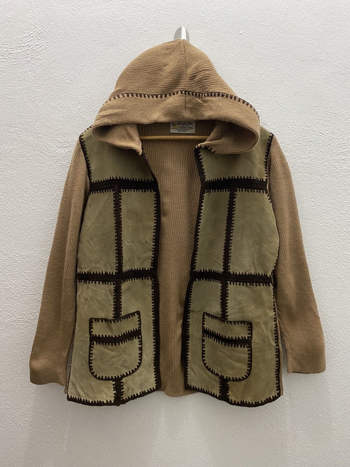 Japanese Brand BANFF SWEATER BEE LEATHER KNITWEAR JACKET Size US L / EU 52-54 / 3 - 2 Thumbnail