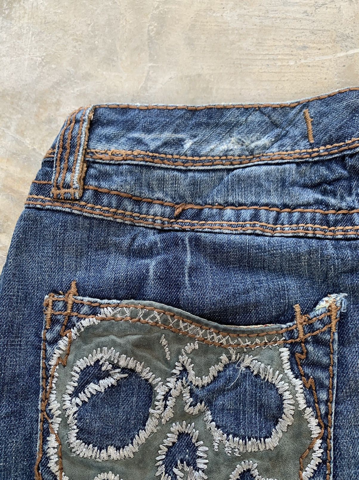 Vintage Vintage indian rock culture denim skirt nice design Size 29" - 4 Thumbnail