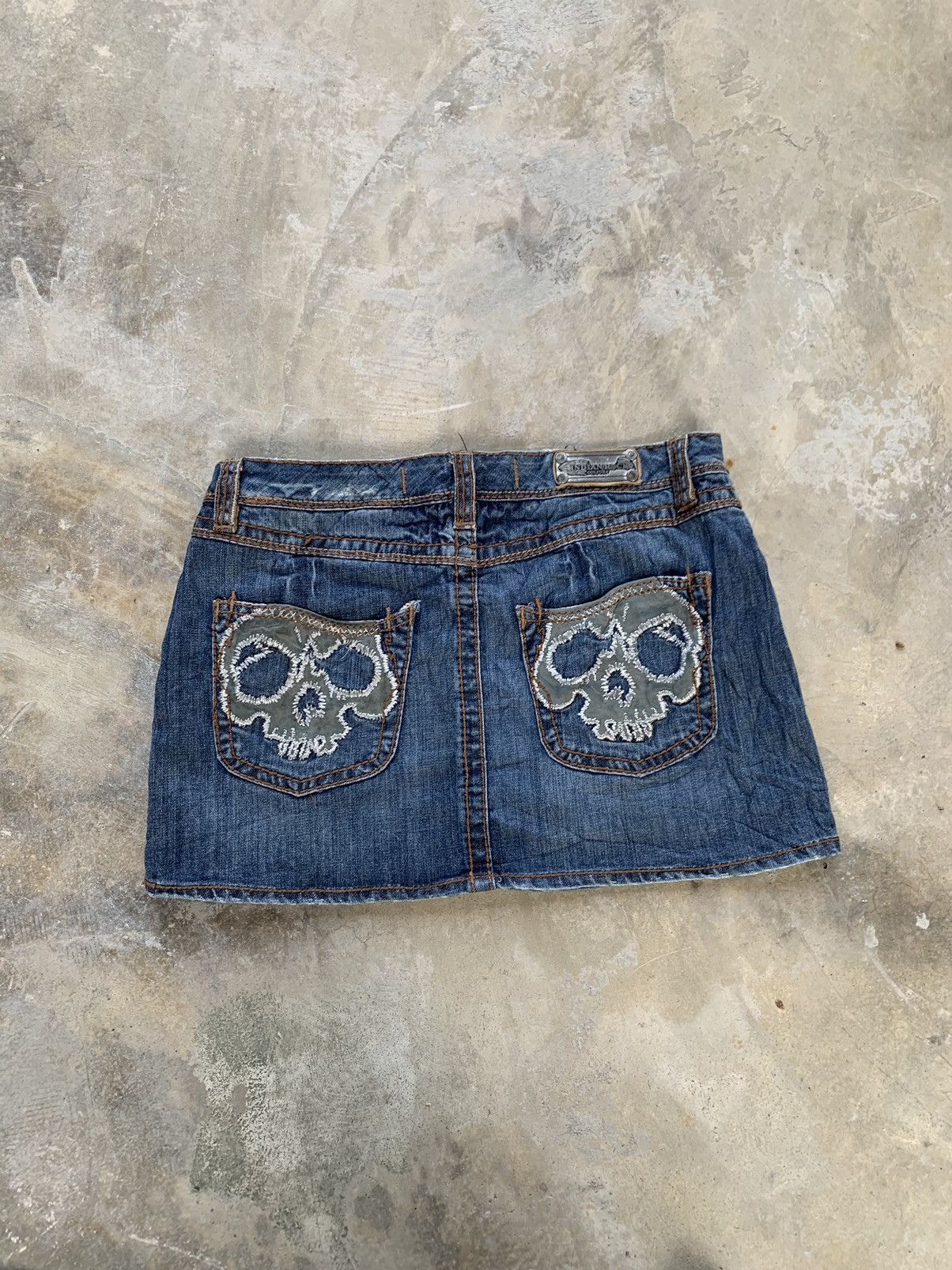 Vintage Vintage indian rock culture denim skirt nice design Size 29" - 1 Thumbnail
