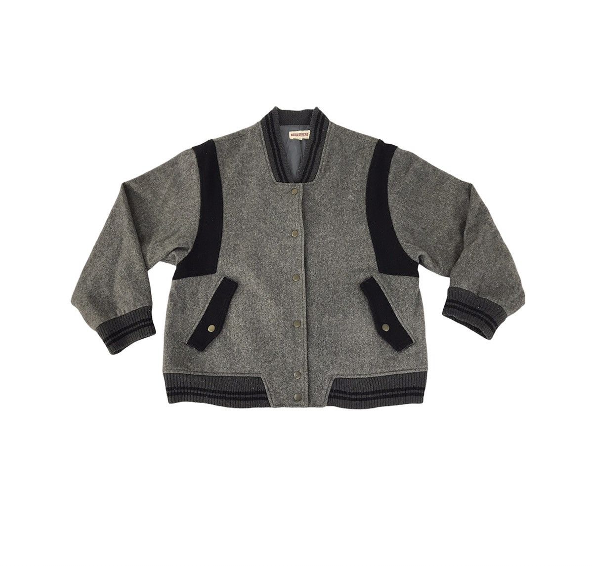image of Varsity Jacket Beau Macau Japanese Fashion Brand in Grey, Men's (Size Small)