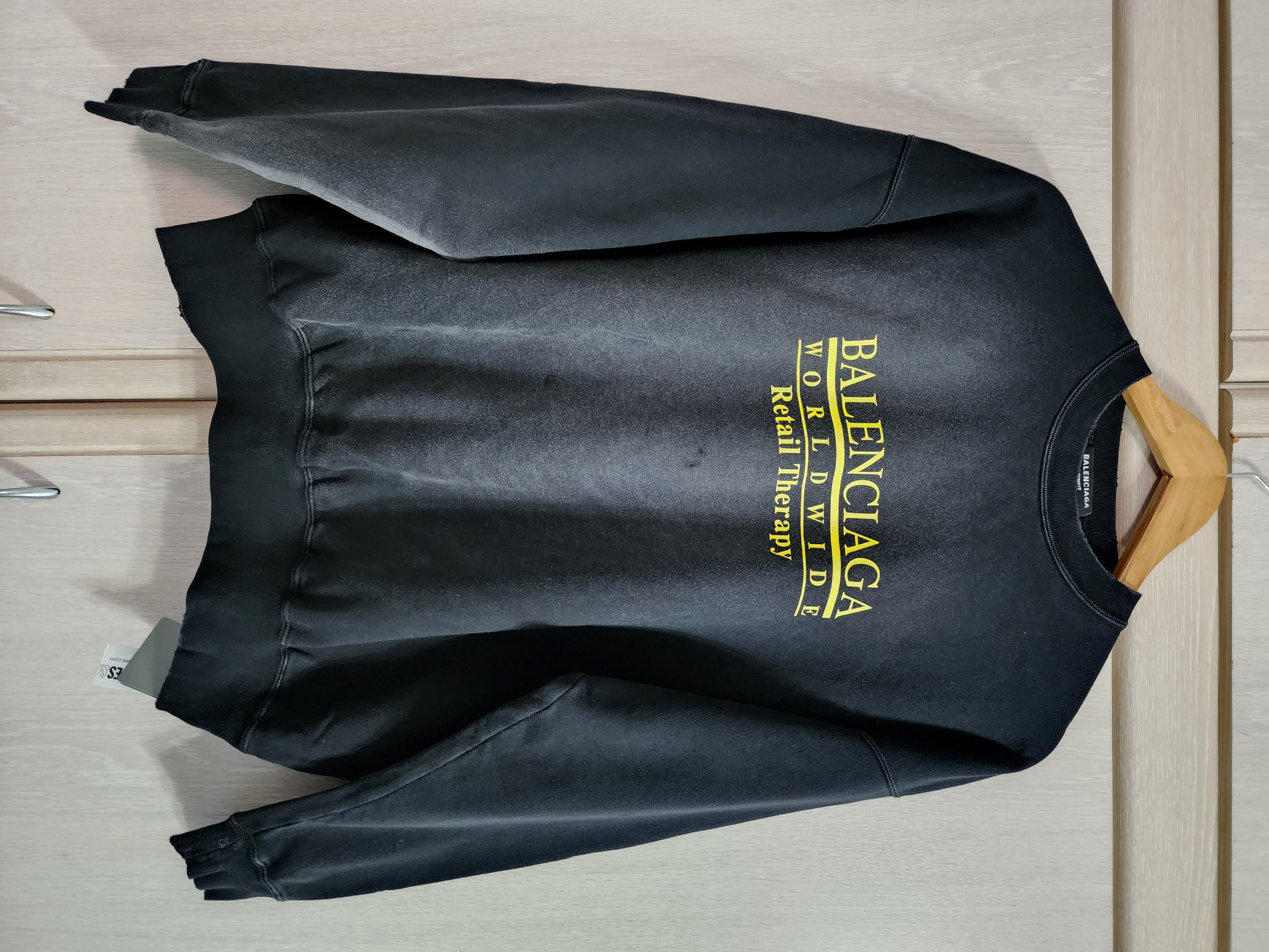 Pre-owned Balenciaga Retail Therapy Logo Sweatshirt In Black