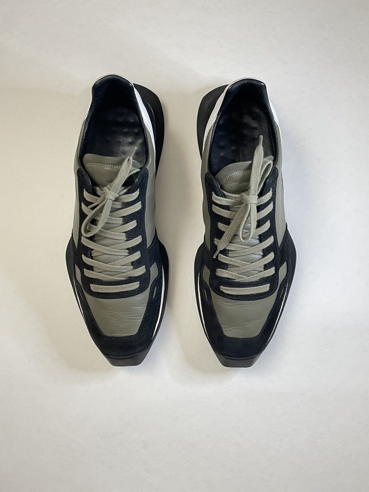 Rick Owens Runner Oblique Lace Up Low Top Sneakers Size US 11 / EU 44 - 1 Thumbnail