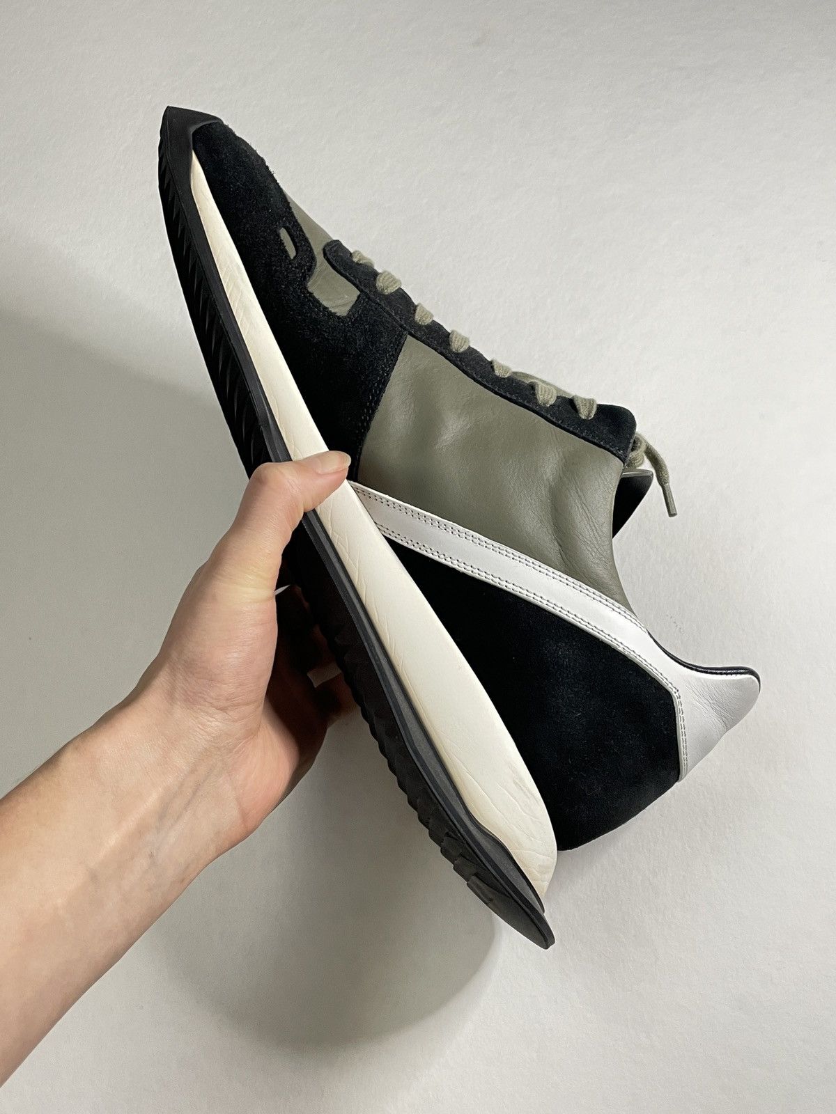 Rick Owens Runner Oblique Lace Up Low Top Sneakers Size US 11 / EU 44 - 6 Thumbnail
