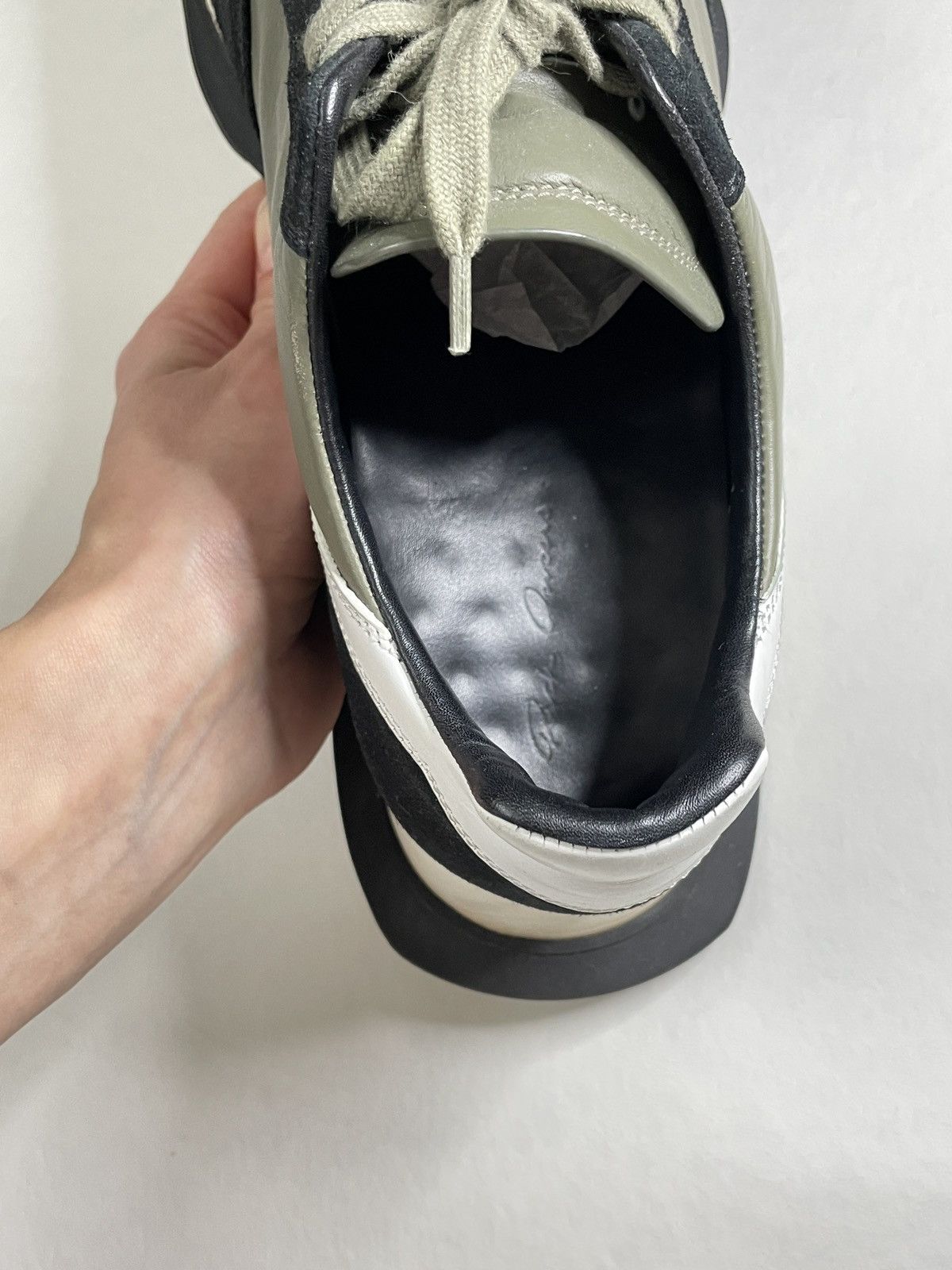 Rick Owens Runner Oblique Lace Up Low Top Sneakers Size US 11 / EU 44 - 11 Thumbnail