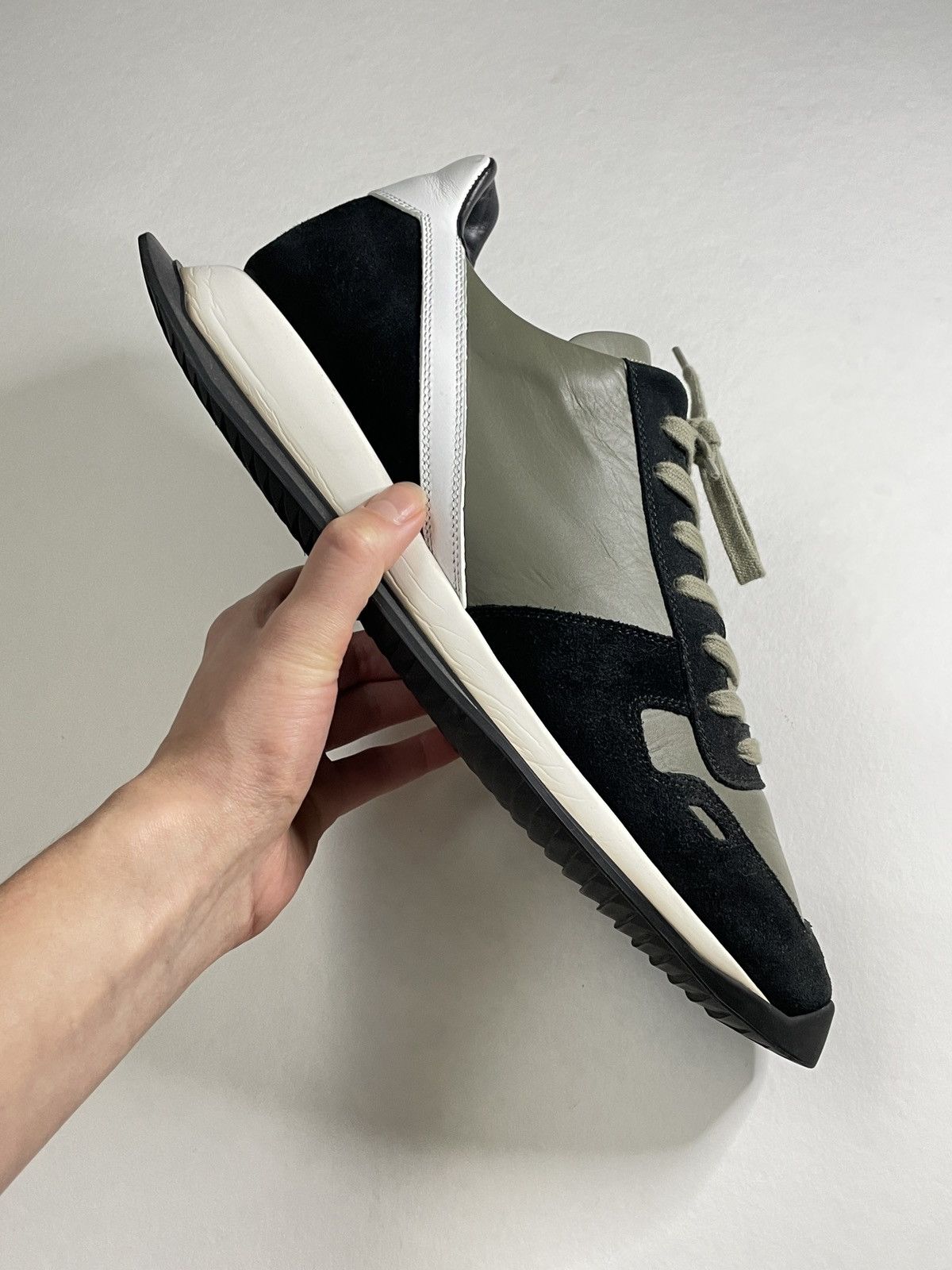 Rick Owens Runner Oblique Lace Up Low Top Sneakers Size US 11 / EU 44 - 4 Thumbnail