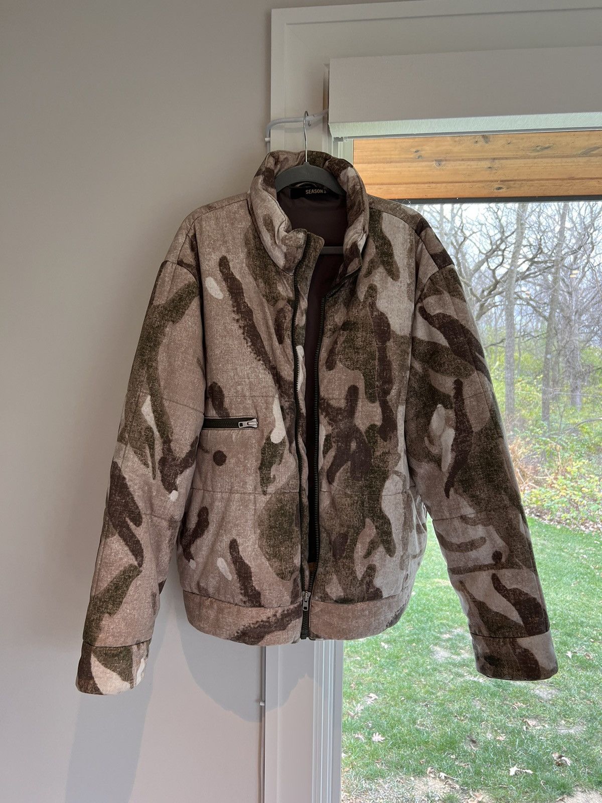 image of Yeezy Season 3 Dust Camo Padded Jacket, Men's (Size Large)