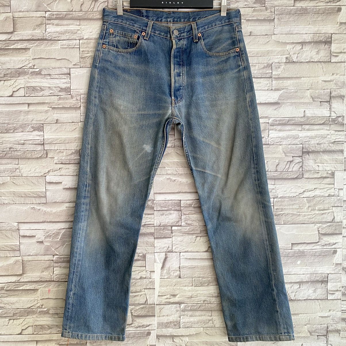Levi's Vintage 90s Levis 501 Dirty Faded Made USA 33x29.5 Size US 33 - 3 Thumbnail