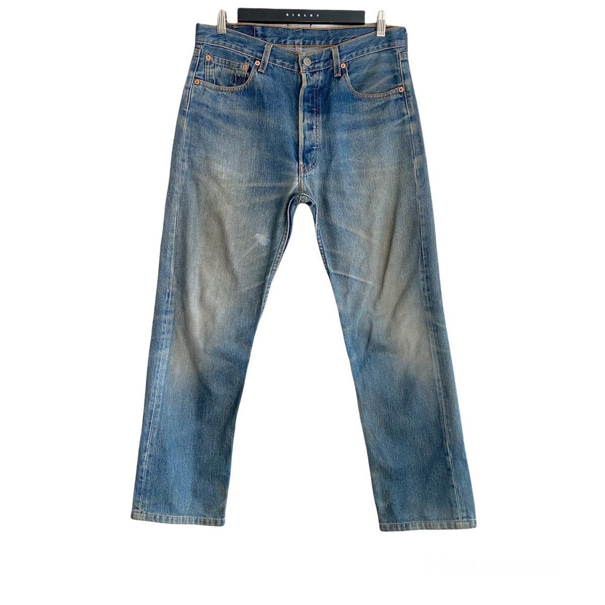 Levi's Vintage 90s Levis 501 Dirty Faded Made USA 33x29.5 Size US 33 - 1 Thumbnail
