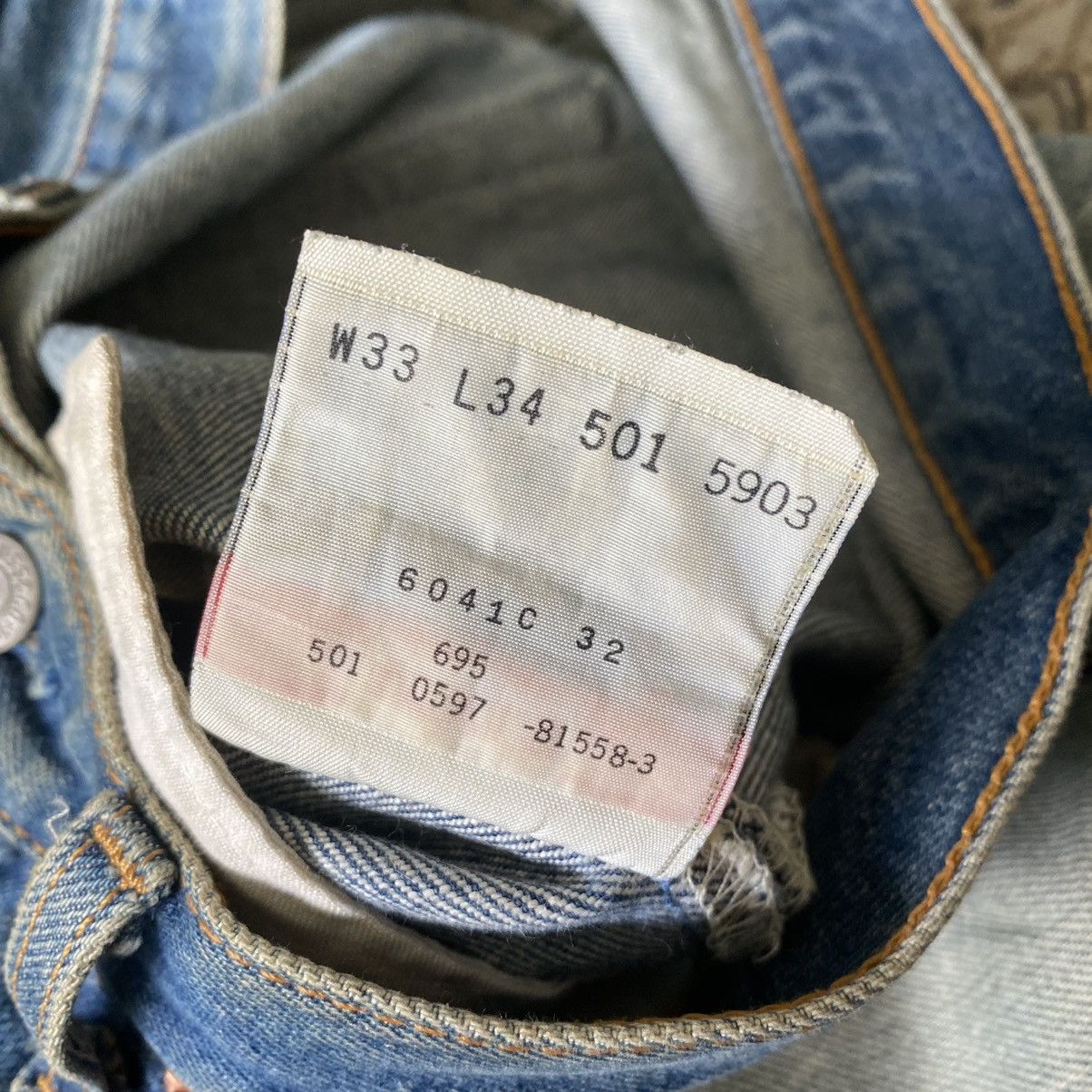 Levi's Vintage 90s Levis 501 Dirty Faded Made USA 33x29.5 Size US 33 - 16 Thumbnail