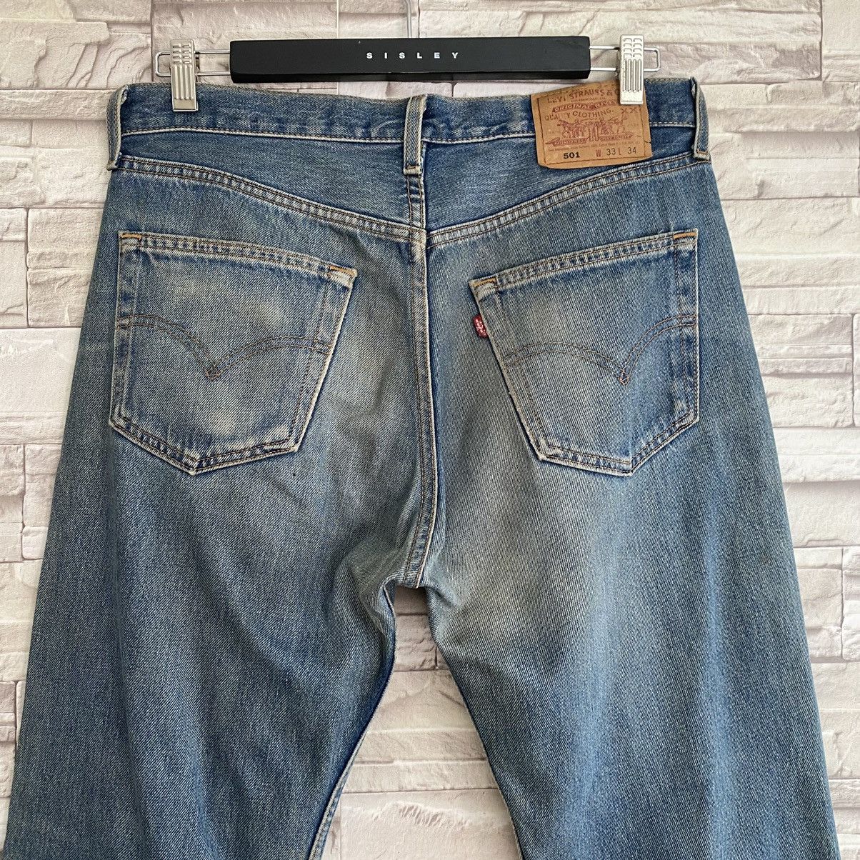 Levi's Vintage 90s Levis 501 Dirty Faded Made USA 33x29.5 Size US 33 - 9 Thumbnail