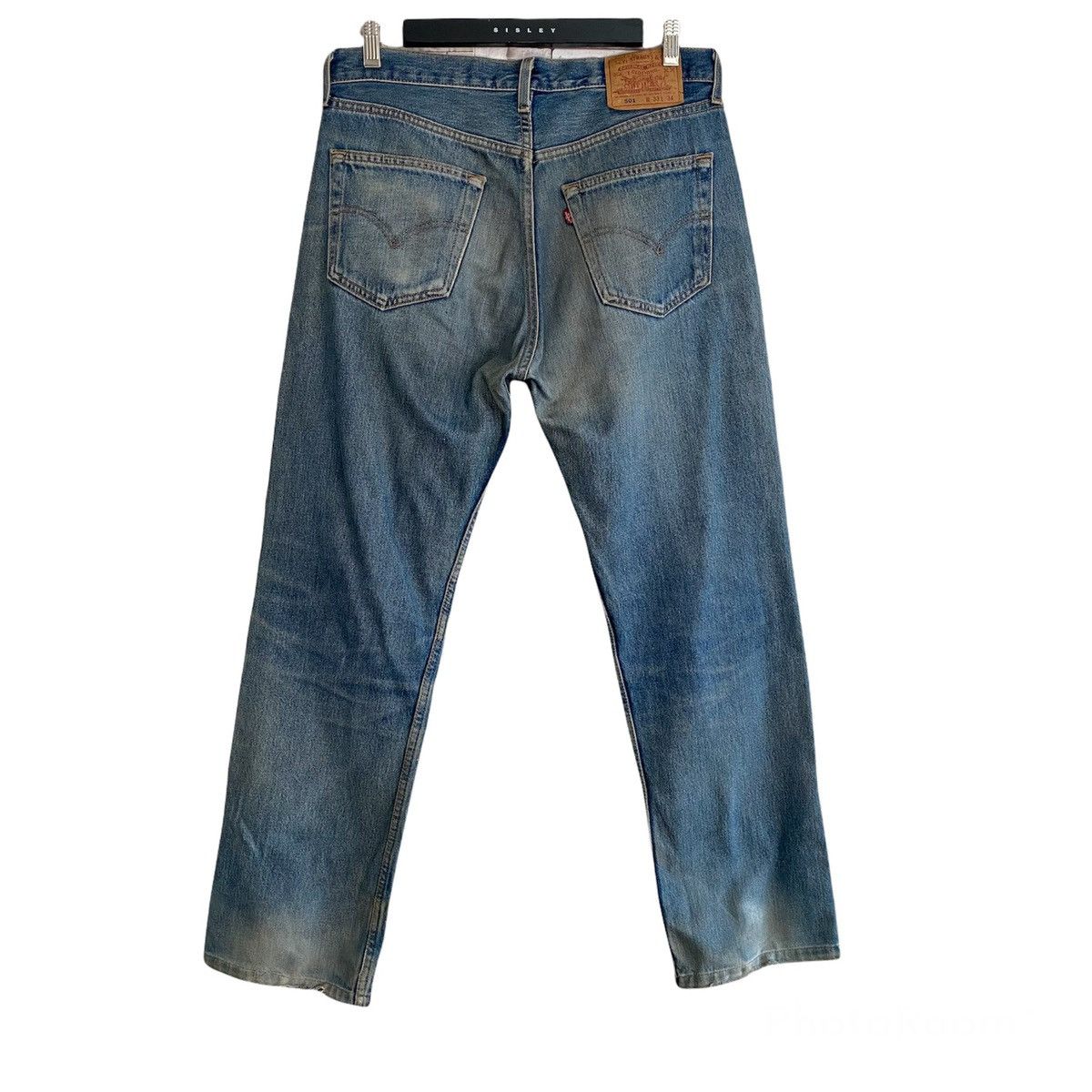Levi's Vintage 90s Levis 501 Dirty Faded Made USA 33x29.5 Size US 33 - 2 Thumbnail
