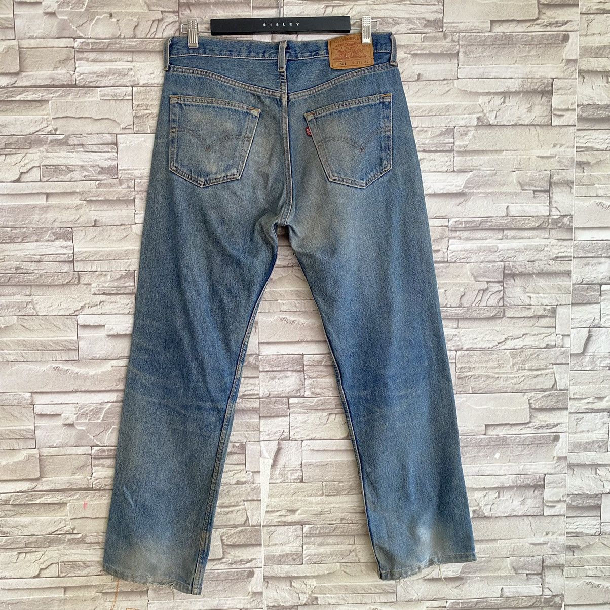 Levi's Vintage 90s Levis 501 Dirty Faded Made USA 33x29.5 Size US 33 - 8 Thumbnail