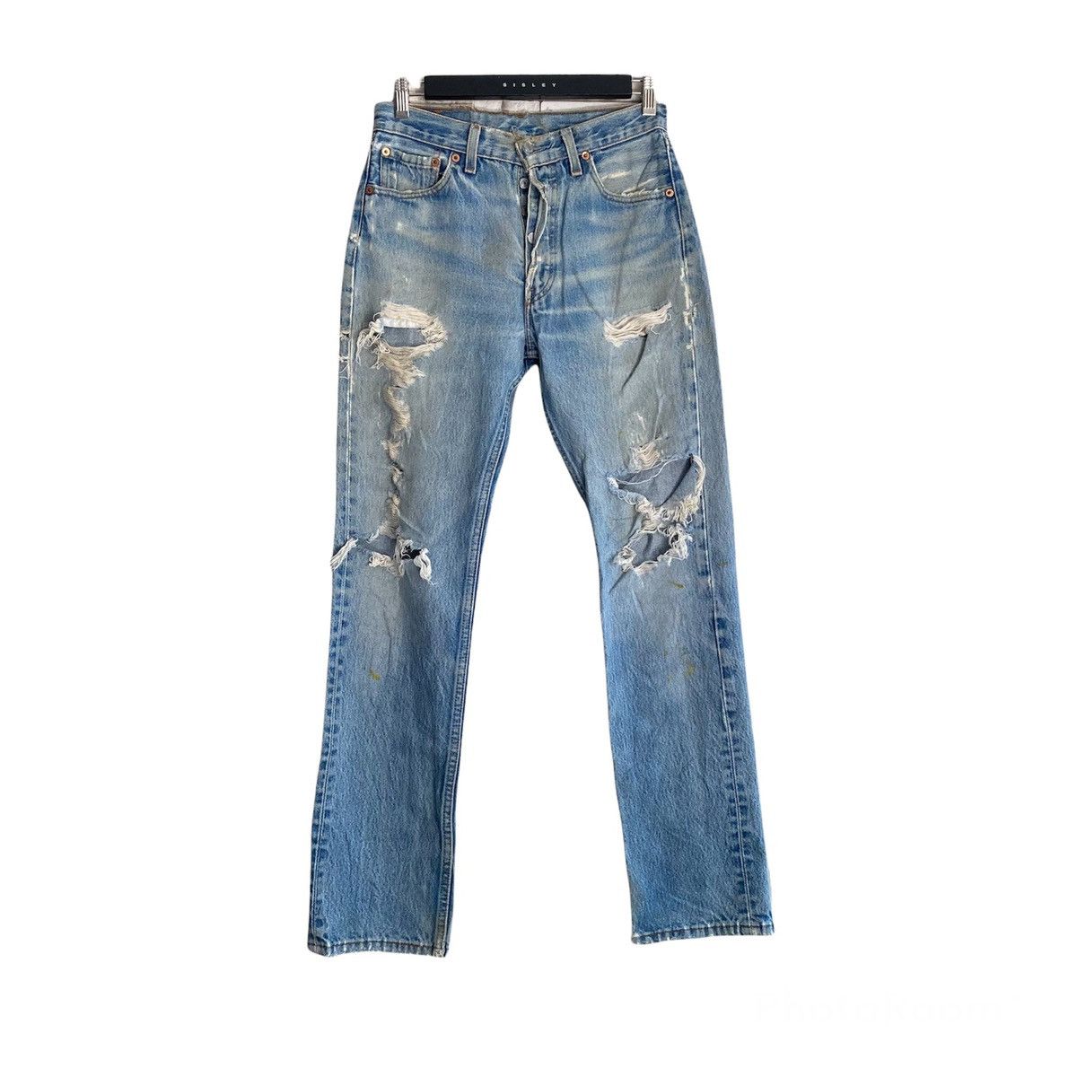 Vintage Levis 501xx Lightwash Jeans Grunge 28x30 Made USA