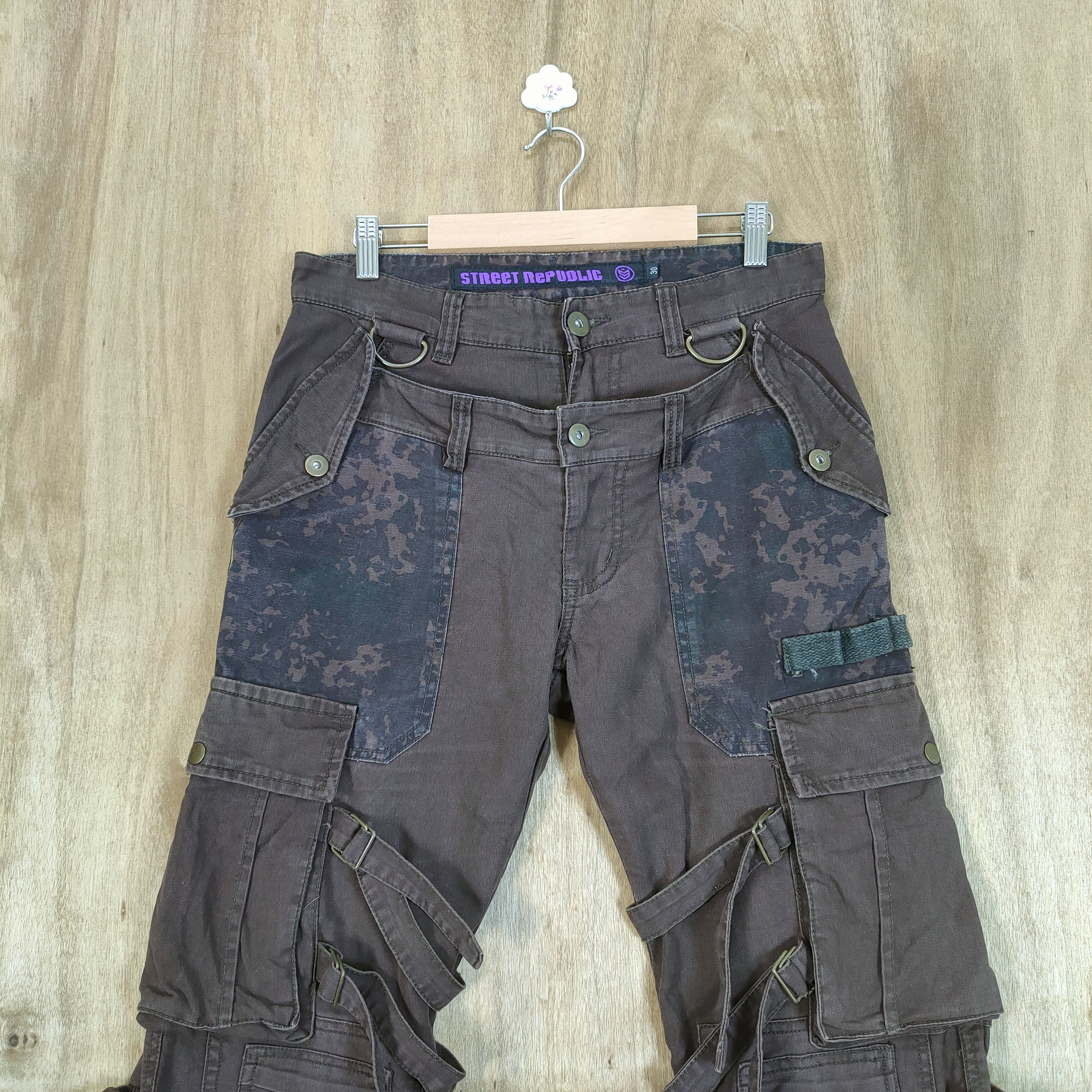 Japanese Brand VINTAGE STREET REPUBLIC BONDAGE CARGO PANTS Size US 31 - 2 Thumbnail