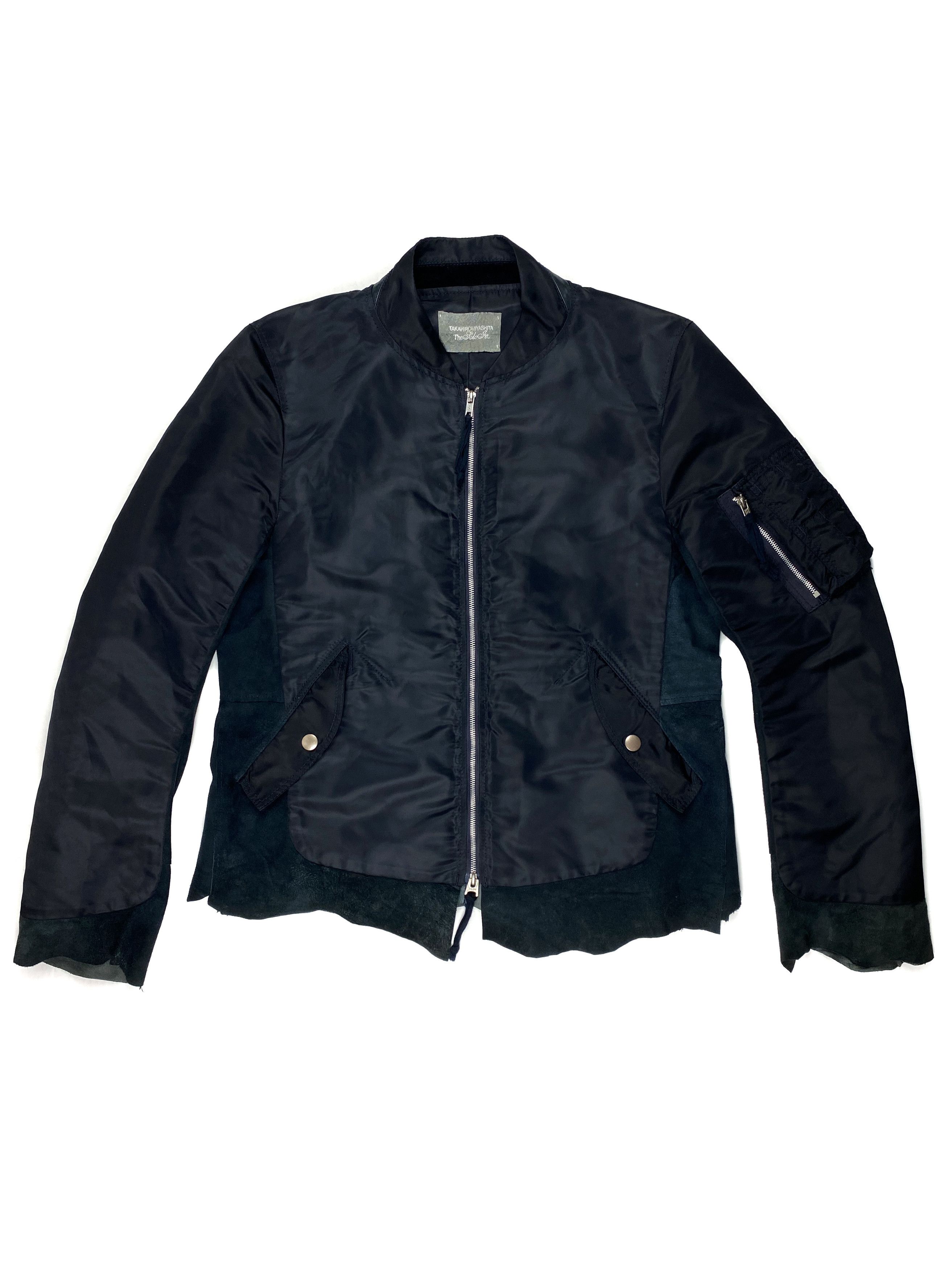 Takahiromiyashita The Soloist. Sheep Leather and Silk MA-1 Bomber 