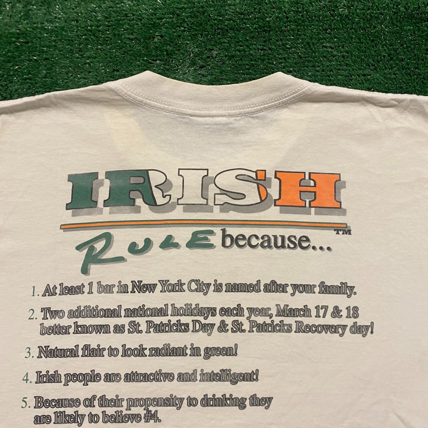 Vintage Ireland Irish Humor Vintage 90s Funny T-Shirt Size US XL / EU 56 / 4 - 6 Thumbnail